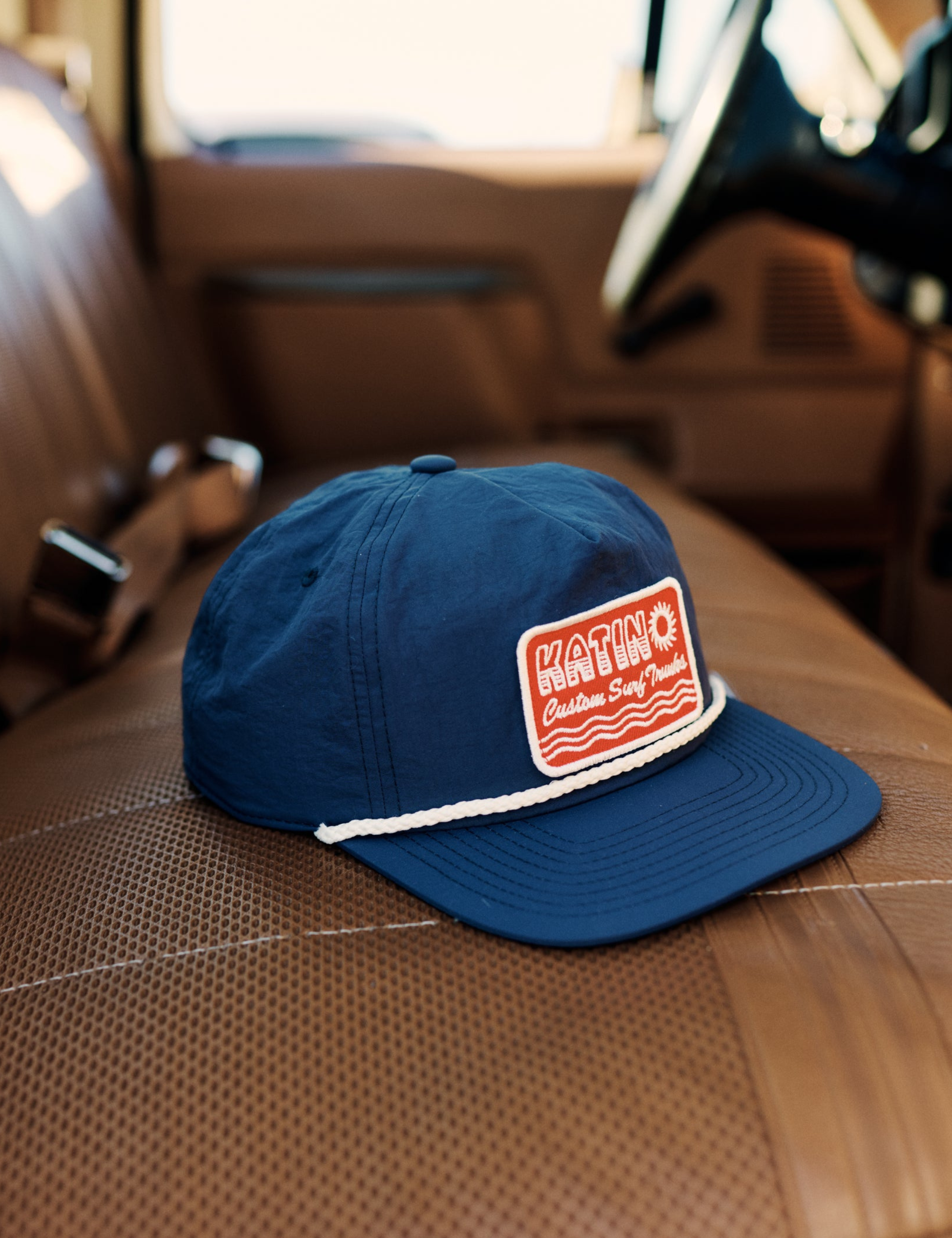 Katin Aquatics Hat Washed Blue Red Lettering White Cord Men’s Summer Accessories for Men Athens GA Georgia Kempt Menswear Store Near Me