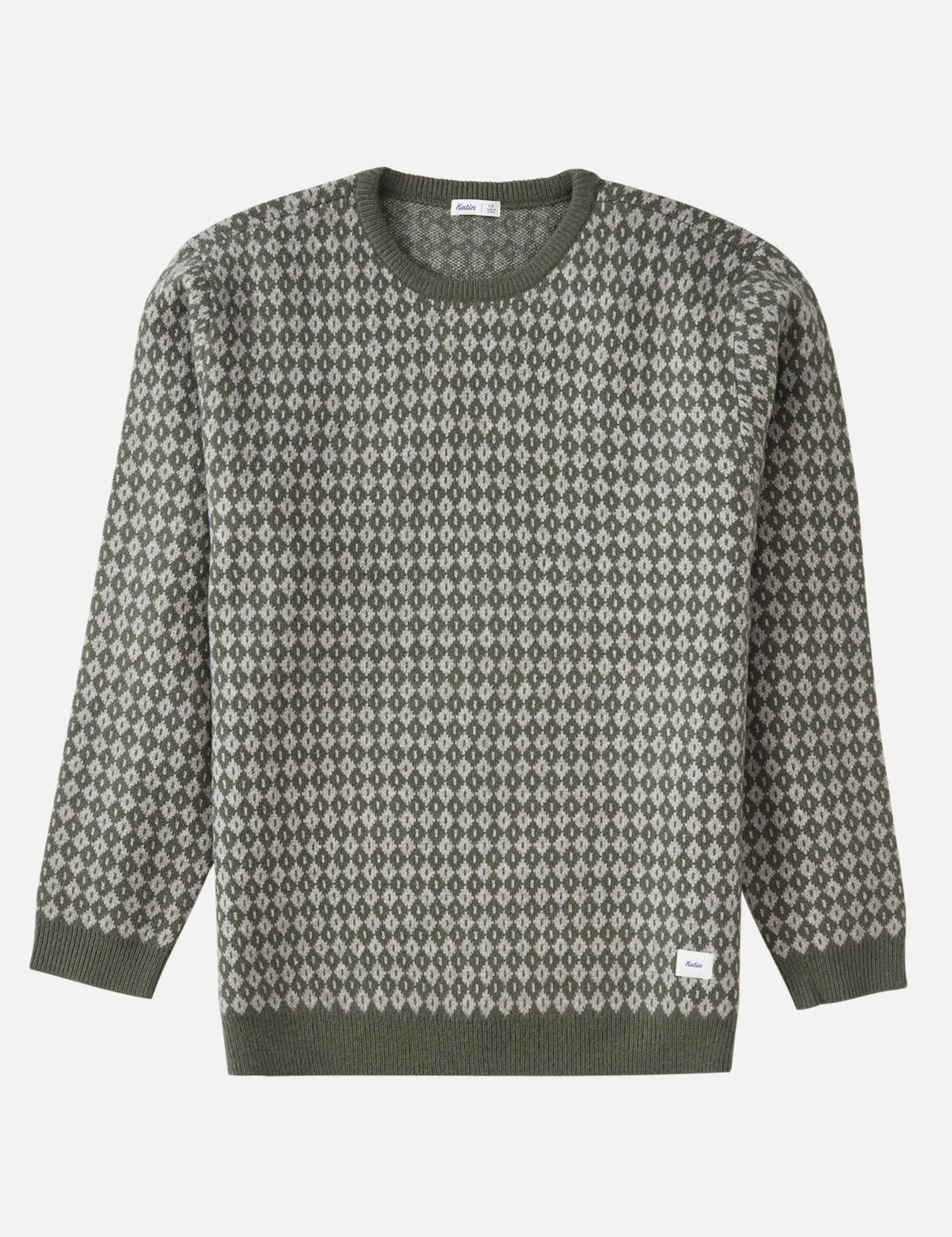 Katin Check Sweater Patterned Knit Knitted Knitwear LS Long Sleeve Fall Winter Men’s Top for Men Gray Green Athens GA Georgia Kempt Menswear Store Near Me