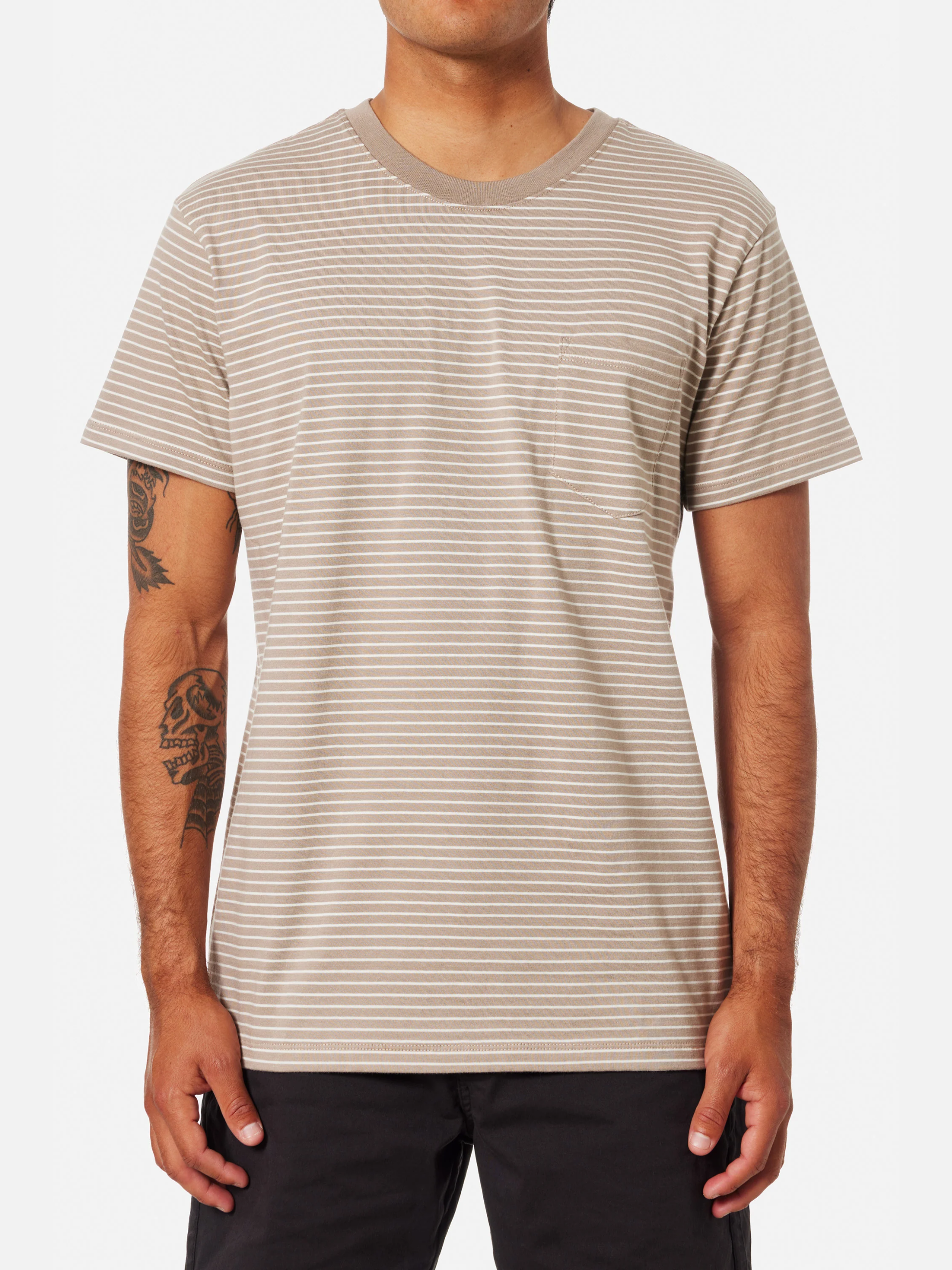 Katin Finley Pocket Tee Vintage Khaki Stripe Taupe Men’s T-Shirt Tops for Men Athens GA Georgia Kempt Menswear Store Near Me