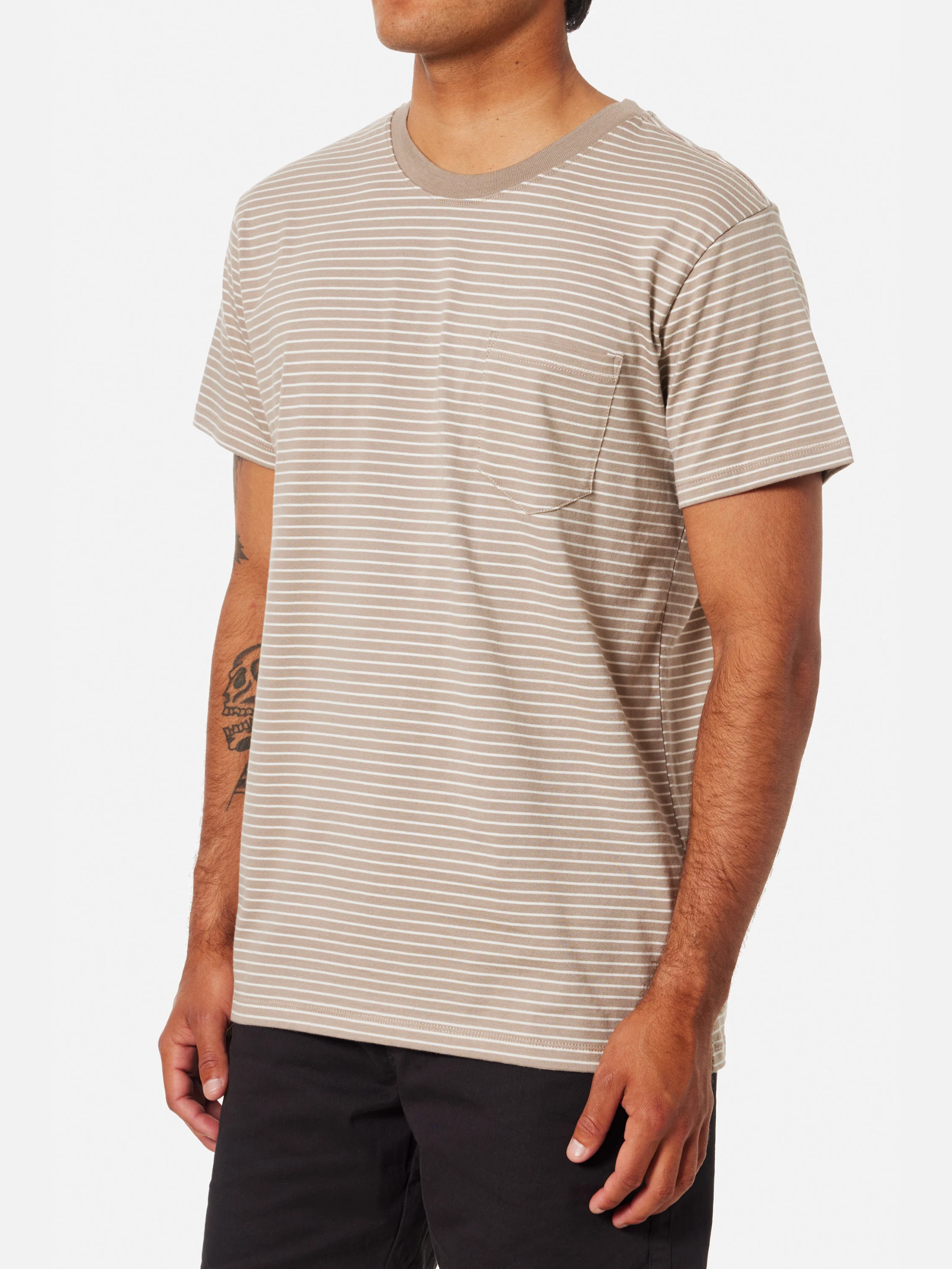 Katin Finley Pocket Tee Vintage Khaki Stripe Taupe Men’s T-Shirt Tops for Men Athens GA Georgia Kempt Menswear Store Near Me