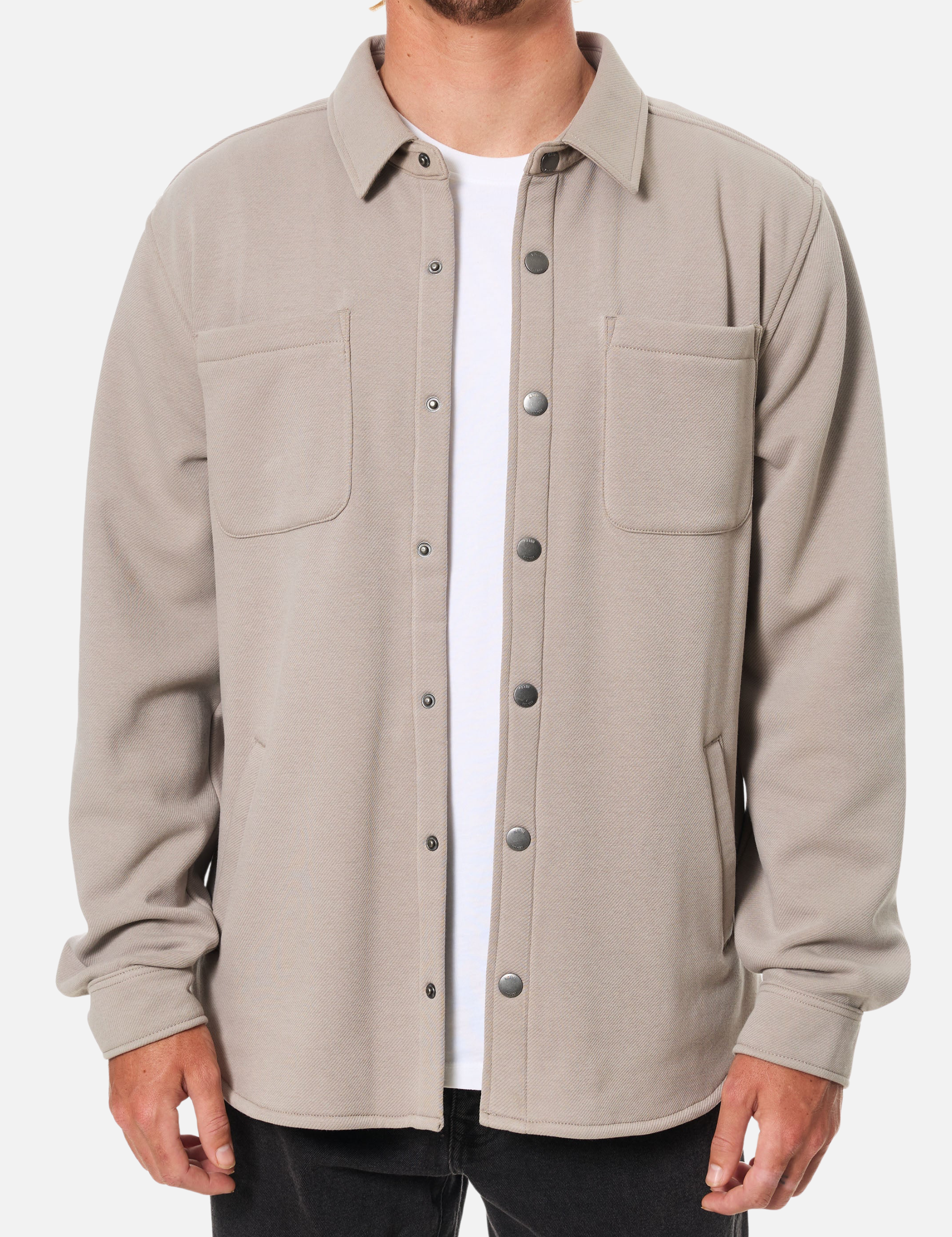 Katin Harold Fleece Jacket Vintage Khaki Cream Eggshell Soft Cozy Men’s Fall Winter Tops for Men Four Front Pocket Button Up Collared Shirt Outerwear Athens GA Georgia Kempt Menswear Store Near Me