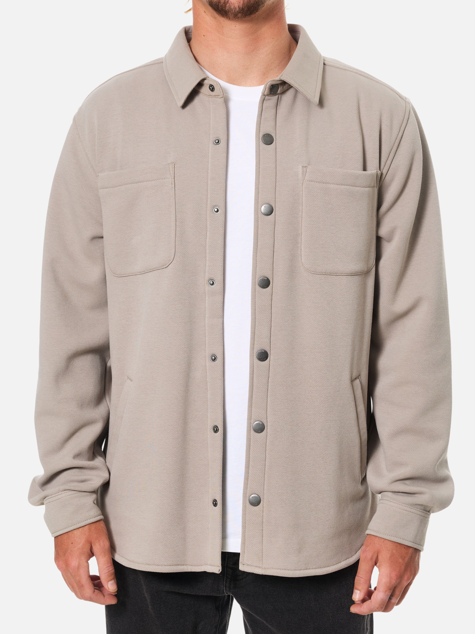 Katin Harold Fleece Jacket Vintage Khaki Cream Eggshell Soft Cozy Men’s Fall Winter Tops for Men Four Front Pocket Button Up Collared Shirt Outerwear Athens GA Georgia Kempt Menswear Store Near Me