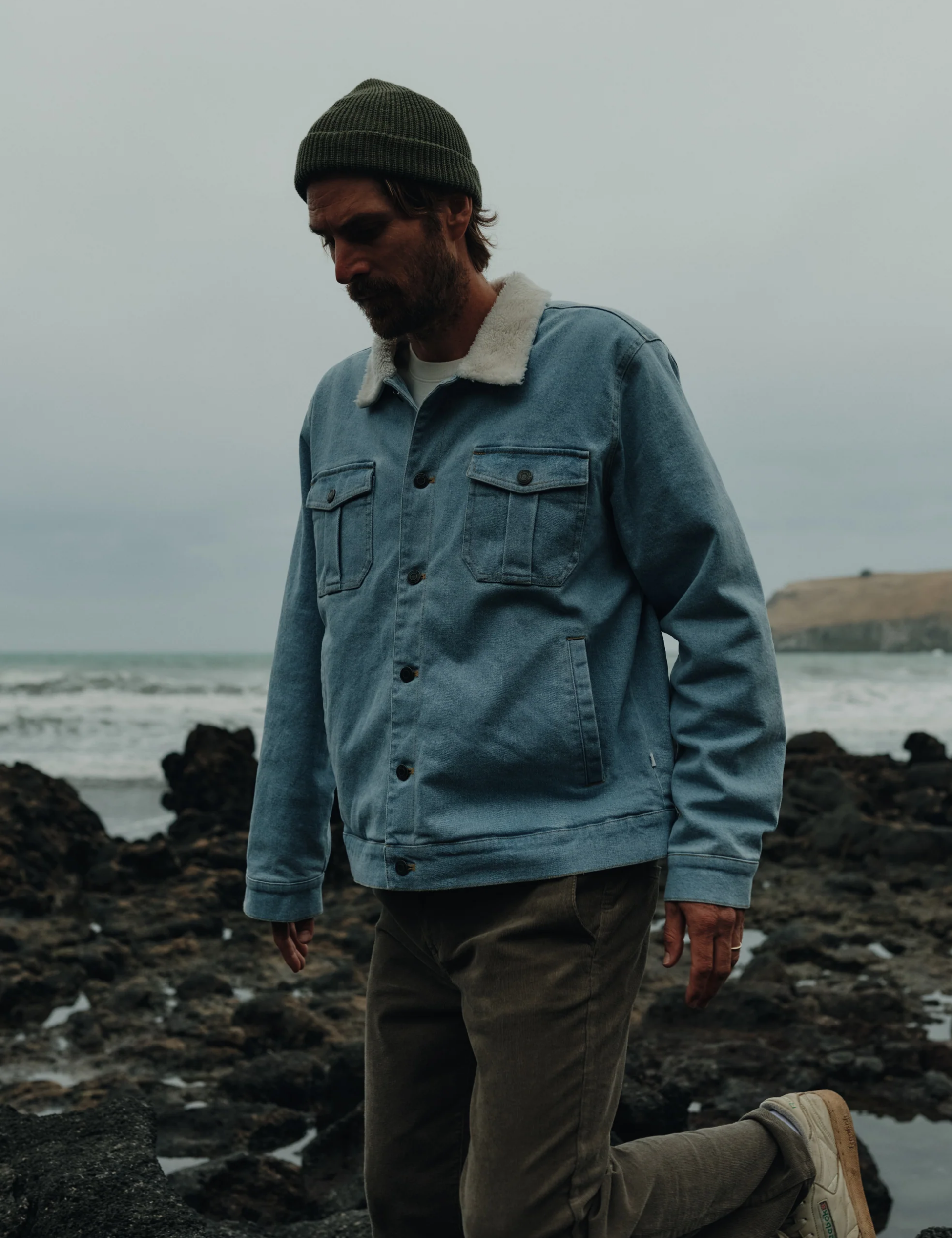 Katin Harris Denim Jacket Light Indigo Blue Sherpa Lined LS Long Sleeve Men’s Button Winter Outerwear Athens GA Georgia Kempt Menswear Store Near Me