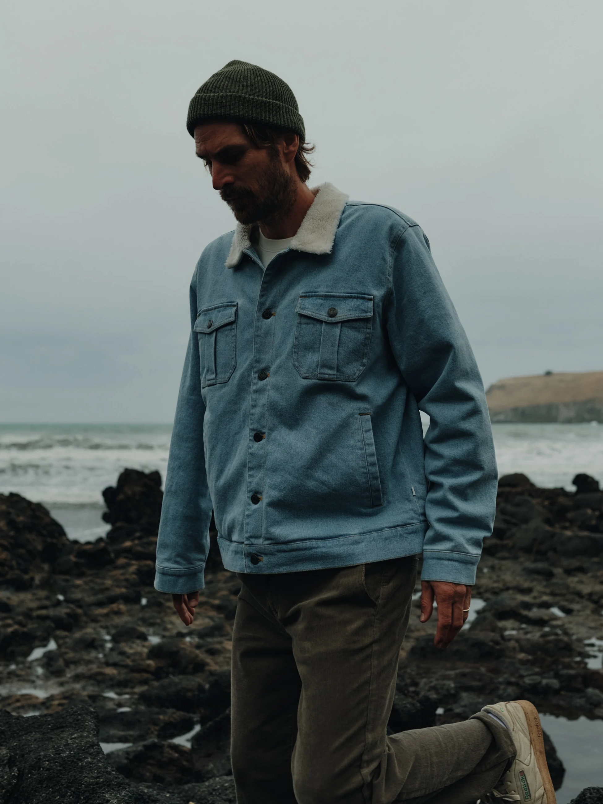 Katin Harris Denim Jacket Light Indigo Blue Sherpa Lined LS Long Sleeve Men’s Button Winter Outerwear Athens GA Georgia Kempt Menswear Store Near Me