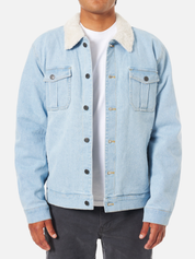 Katin Harris Denim Jacket Light Indigo Blue Sherpa Lined LS Long Sleeve Men’s Button Winter Outerwear Athens GA Georgia Kempt Menswear Store Near Me