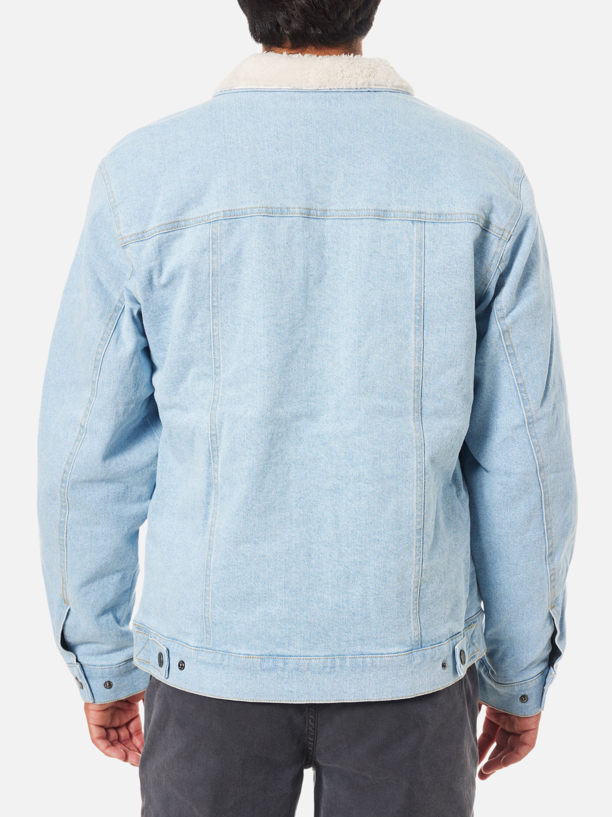 Katin Harris Denim Jacket Light Indigo Blue Sherpa Lined LS Long Sleeve Men’s Button Winter Outerwear Athens GA Georgia Kempt Menswear Store Near Me