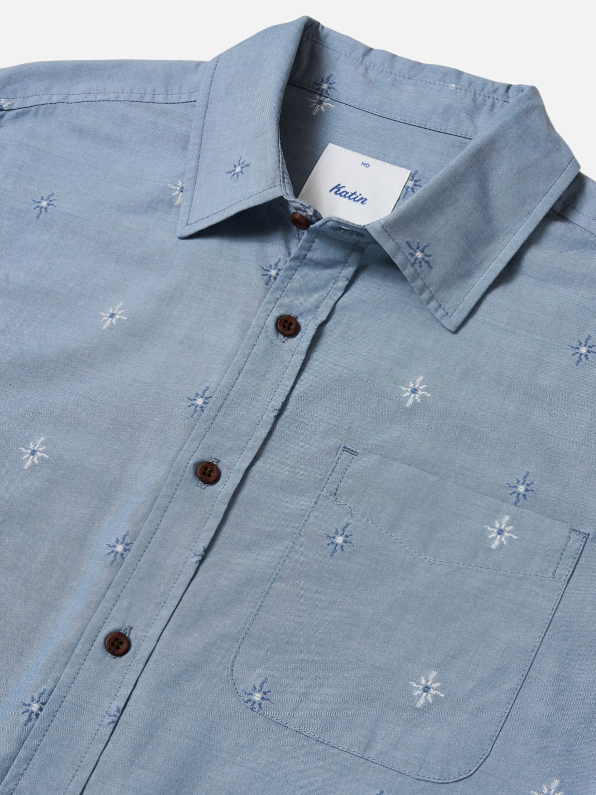 Katin Rollins Shirt Overcast Light Blue Periwinkle Pattern SS Short Sleeve Shirt for Men Men’s Summer Tops Athens GA Georgia Kempt Menswear Store Near Me