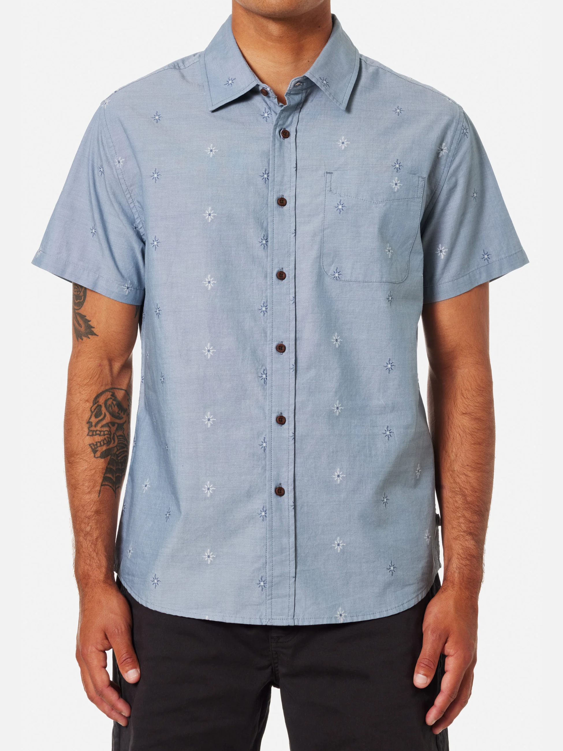 Katin Rollins Shirt Overcast Light Blue Periwinkle Pattern SS Short Sleeve Shirt for Men Men’s Summer Tops Athens GA Georgia Kempt Menswear Store Near Me