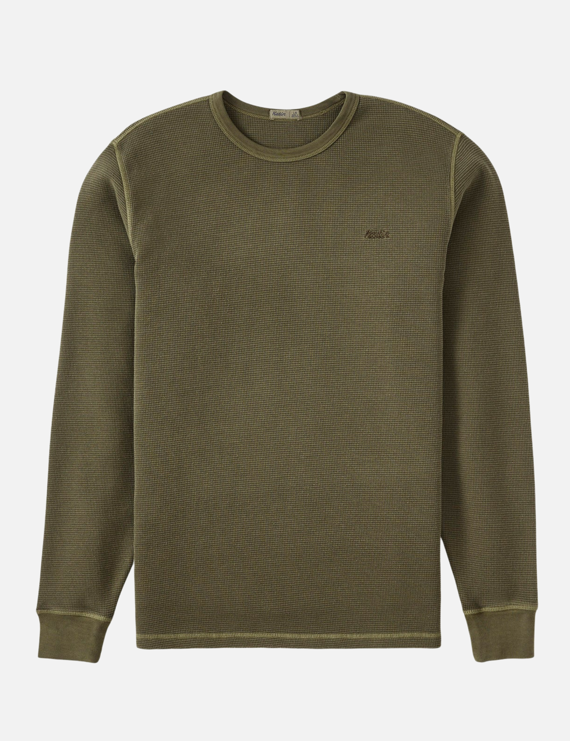 Katin Therman Thermal Vintage Shadow Green Olive Texture Textured LS Long Sleeve Men’s Fall Winter Tops for Men Athens GA Georgia Kempt Menswear Store Near Me