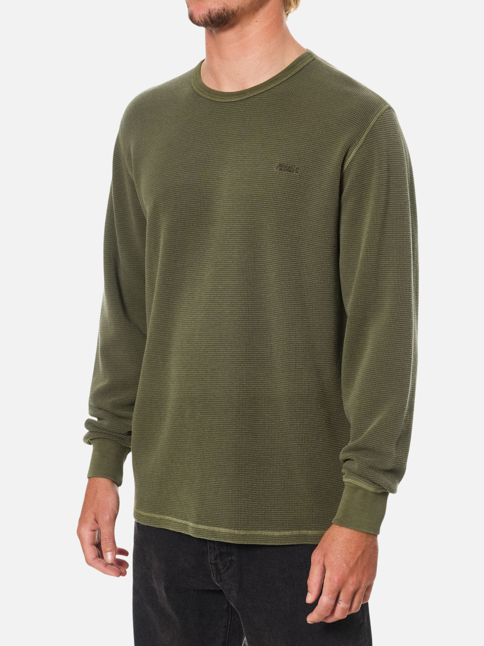 Katin Therman Thermal Vintage Shadow Green Olive Texture Textured LS Long Sleeve Men’s Fall Winter Tops for Men Athens GA Georgia Kempt Menswear Store Near Me