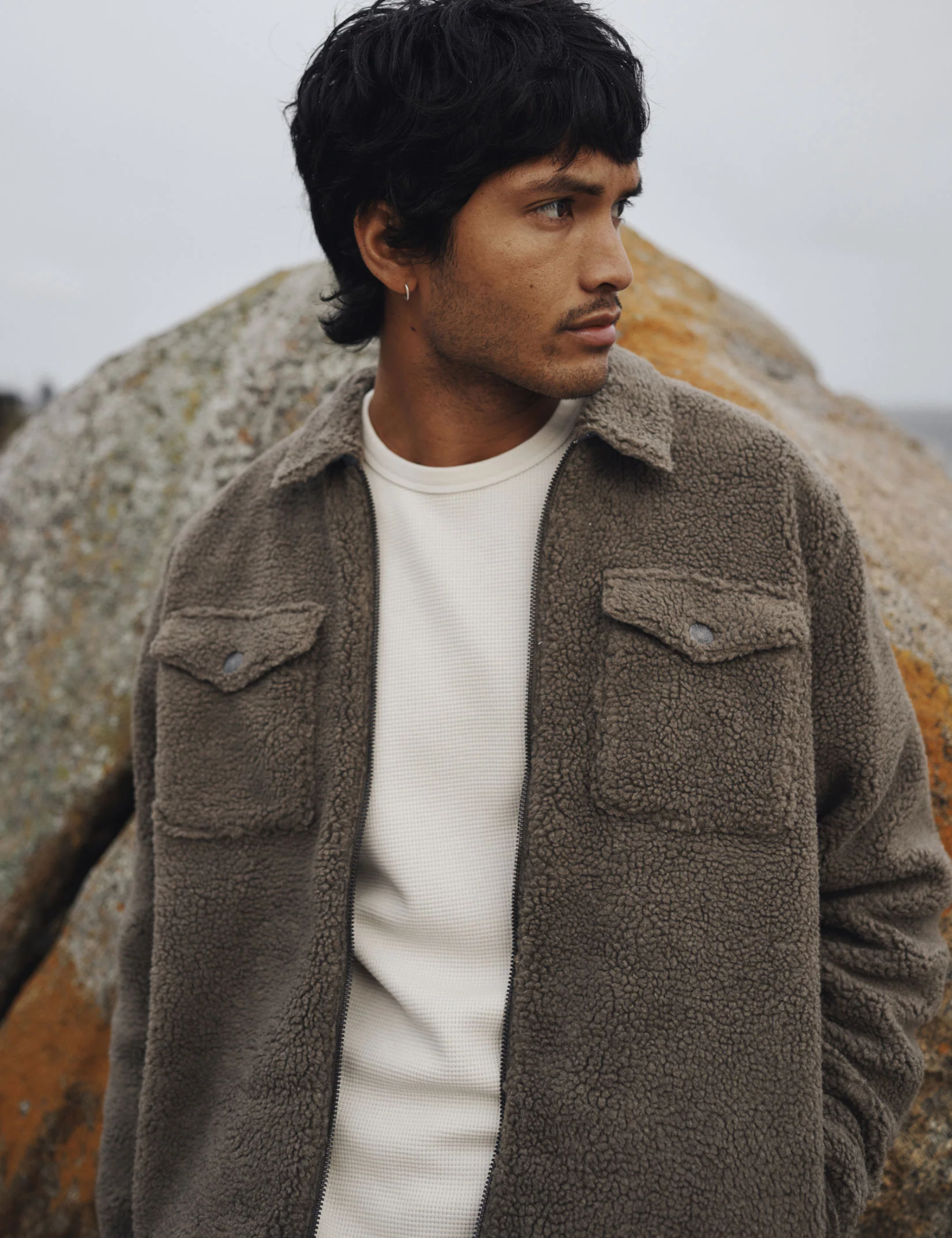 Katin Anderson Sherpa Jacket Shadow Men's LS Long Sleeve Zip Up Outerwear Overshirt For Men Athens GA Georgia Kempt Menswear Store Near Me