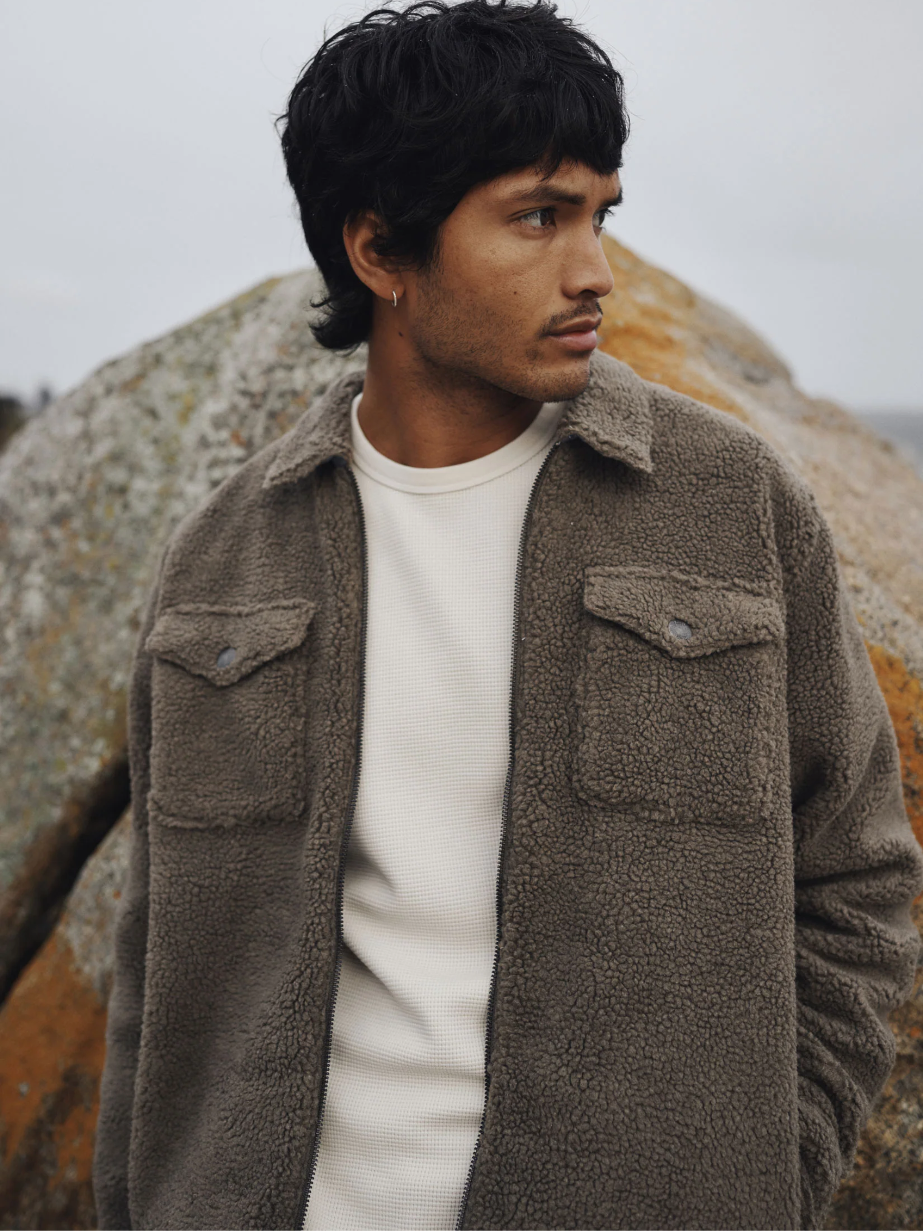 Katin Anderson Sherpa Jacket Shadow Men's LS Long Sleeve Zip Up Outerwear Overshirt For Men Athens GA Georgia Kempt Menswear Store Near Me