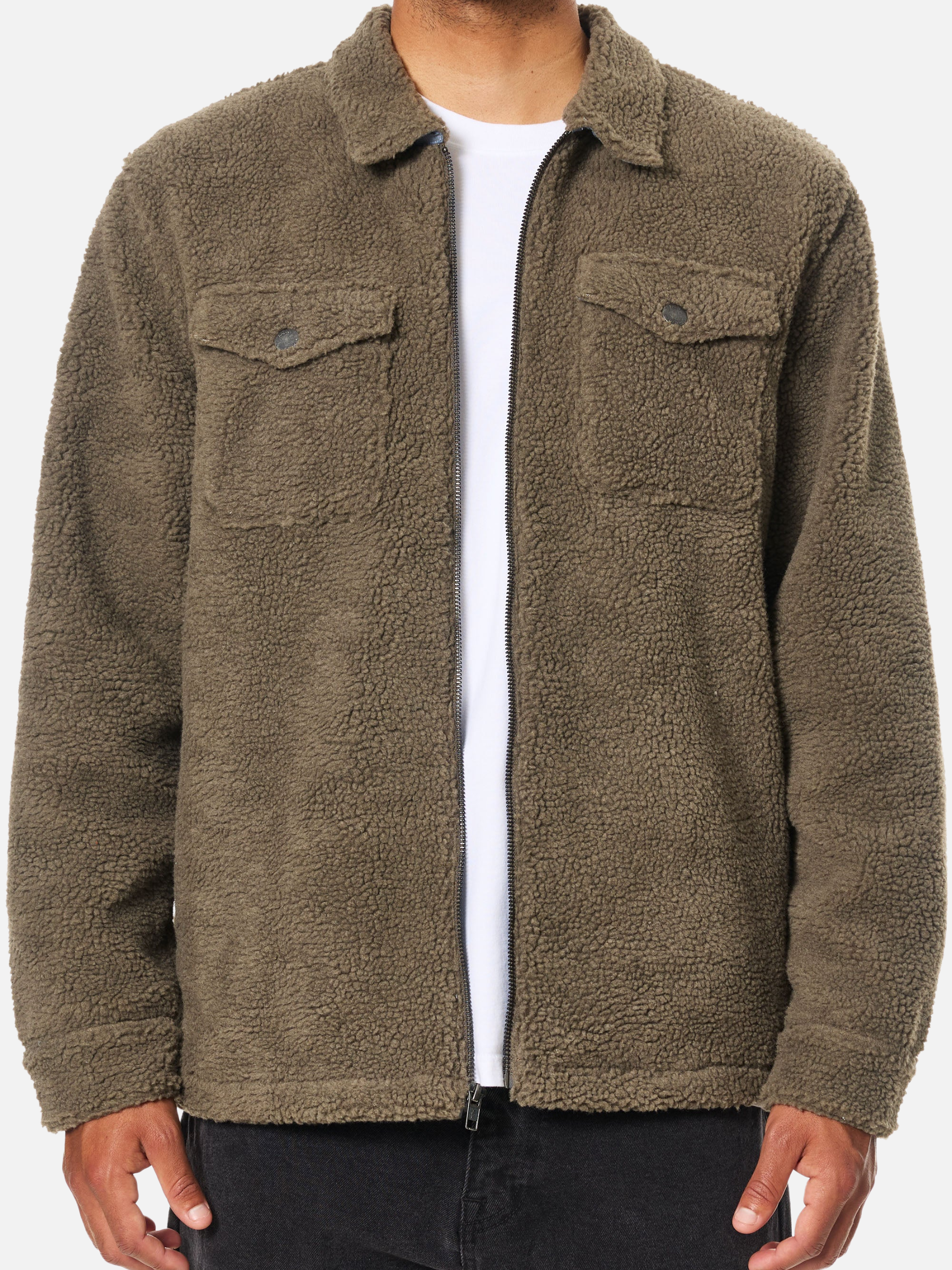 Katin Anderson Sherpa Jacket Shadow Men's LS Long Sleeve Zip Up Outerwear Overshirt For Men Athens GA Georgia Kempt Menswear Store Near Me