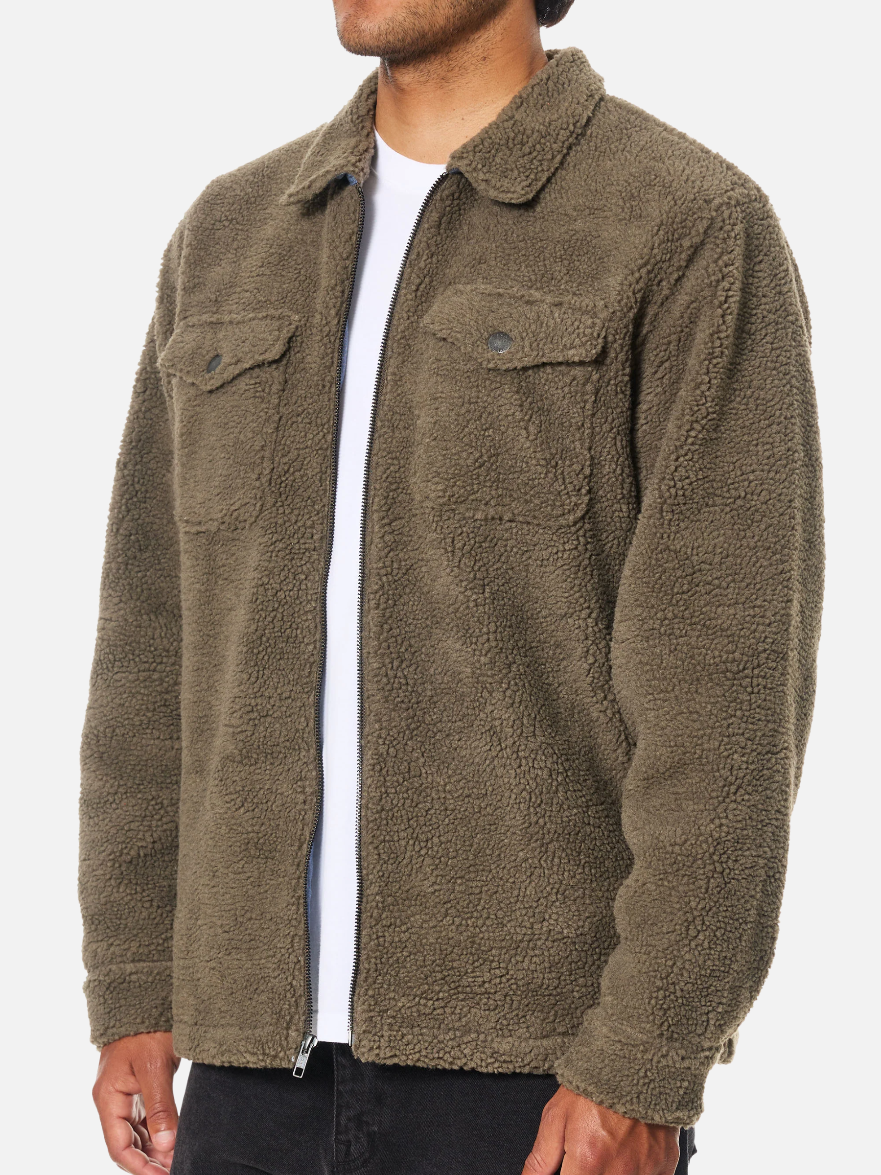 Katin Anderson Sherpa Jacket Shadow Men's LS Long Sleeve Zip Up Outerwear Overshirt For Men Athens GA Georgia Kempt Menswear Store Near Me