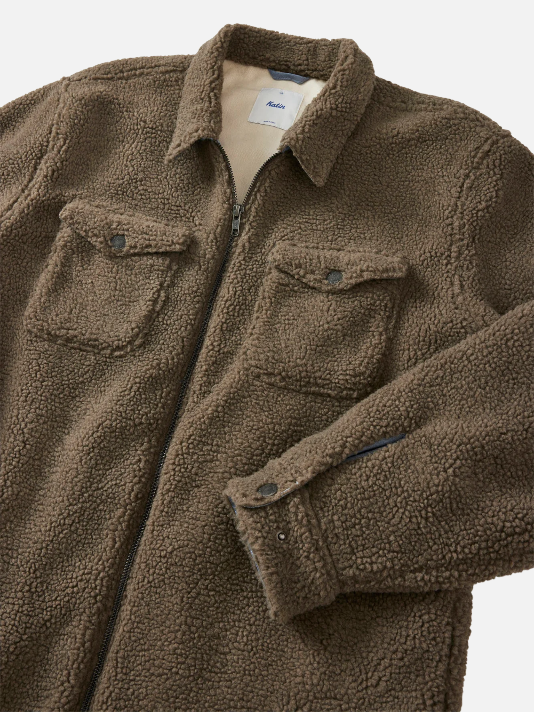 Katin Anderson Sherpa Jacket Shadow Men's LS Long Sleeve Zip Up Outerwear Overshirt For Men Athens GA Georgia Kempt Menswear Store Near Me