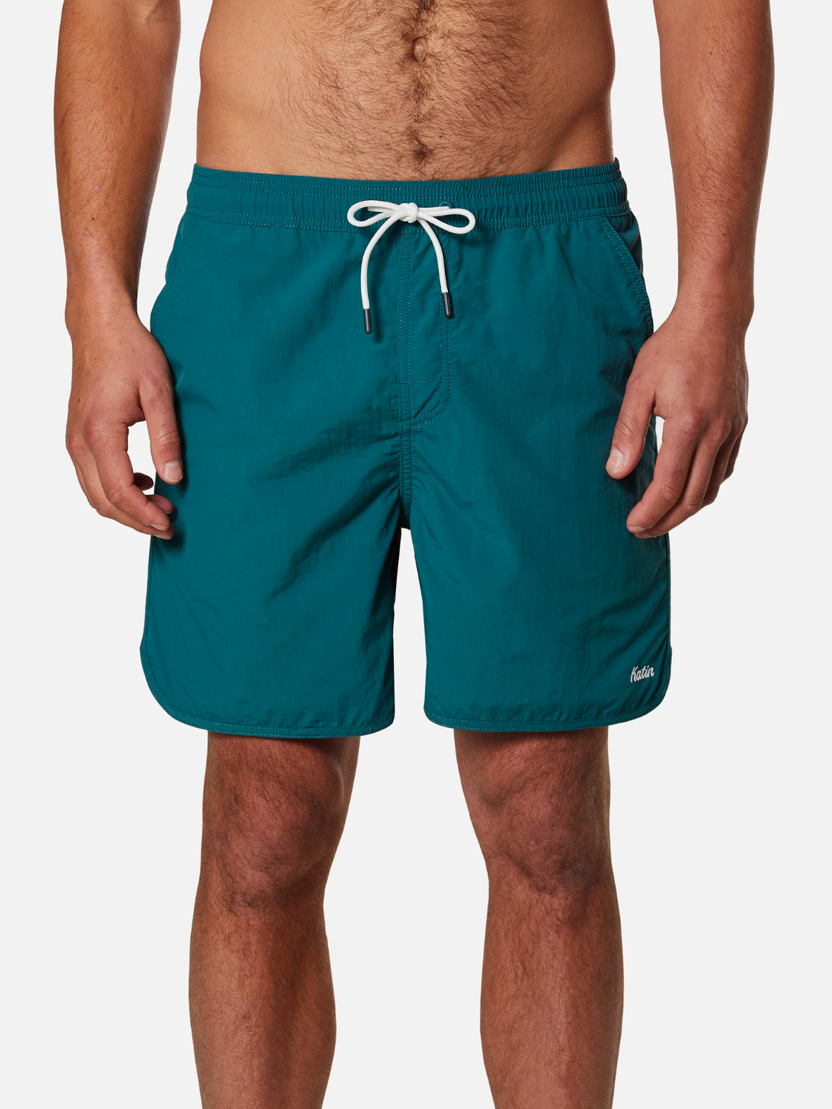 katin fraser volley blue green nylon swim trunk elastic waistband drawstring kempt athens ga georgia men's clothing store