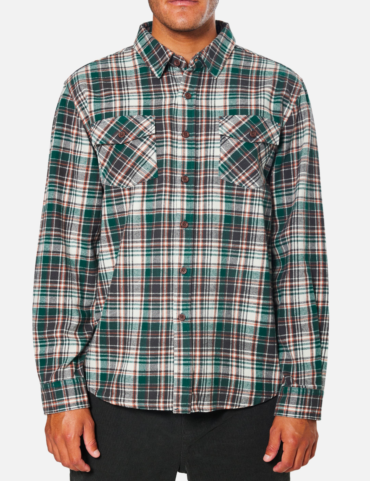 katin fred flannel black wash teal green orange white blue plaid cotton ls long sleeve button down casual shirt kempt athens ga georgia men's clothing store