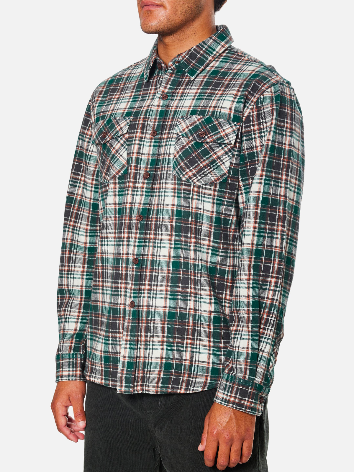 katin fred flannel black wash teal green orange white blue plaid cotton ls long sleeve button down casual shirt kempt athens ga georgia men's clothing store