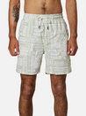 katin atoll volley swim trunk desert sage green white aztec tribal pattern elastic waistband drawstring beach short 100% nylon kempt athens ga georgia men's clothing store