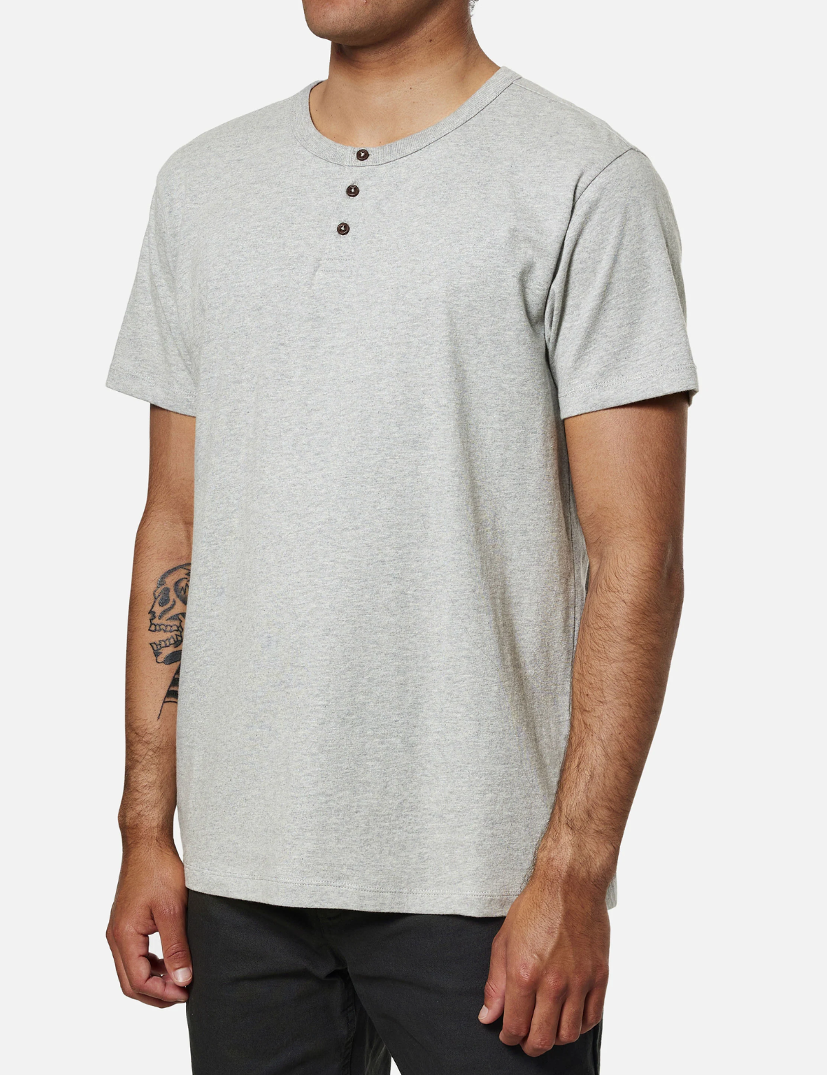 katin mesa henley heather gray 100% organic cotton t-shirt kempt athens ga georgia men's clothing store