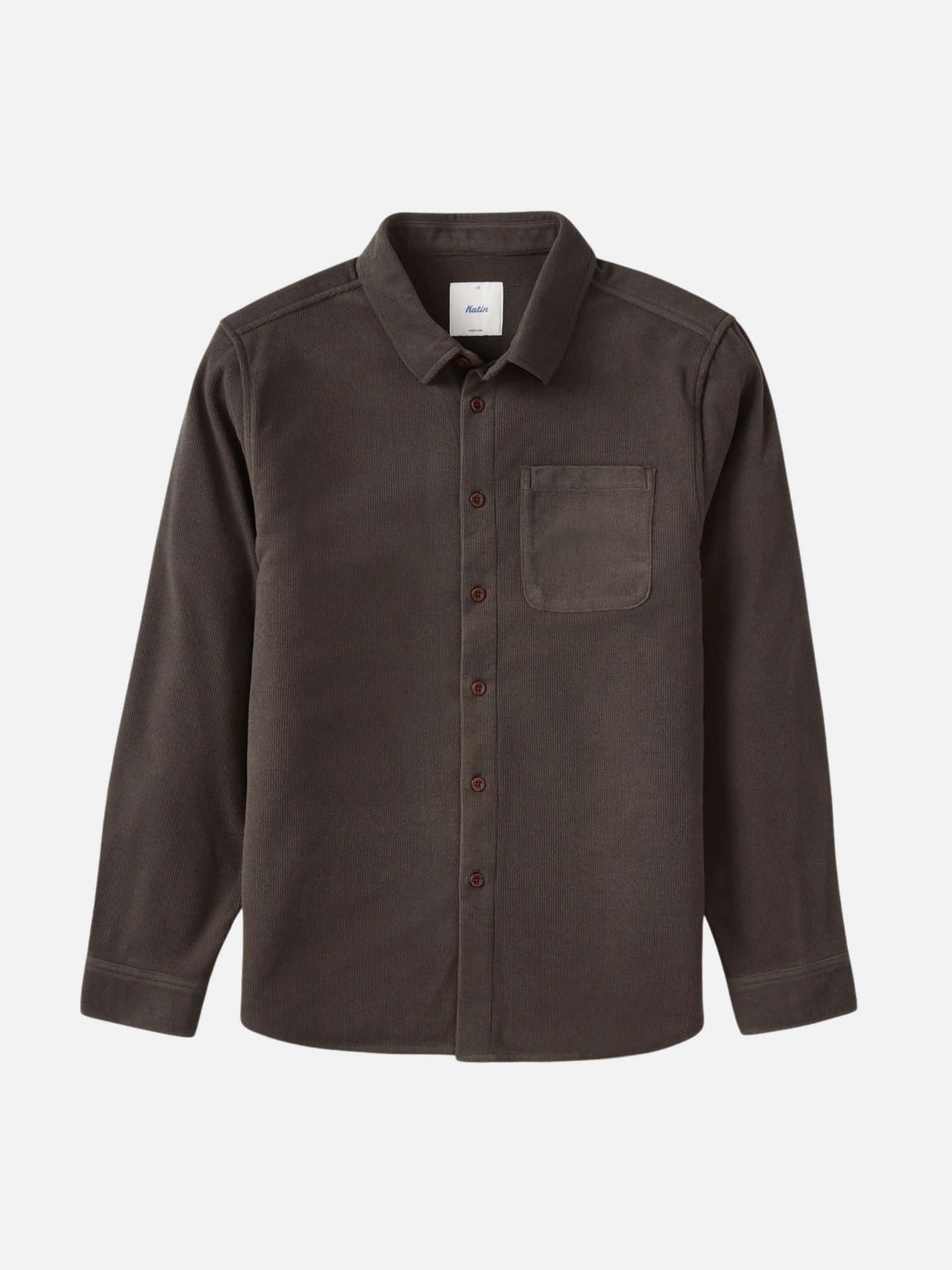 Katin Roland Shirt Lead Gray Men's LS Long Sleeve Textured Button-Up Overshirt Jacket For Men Athens GA Georgia Kempt Menswear Store Near Me