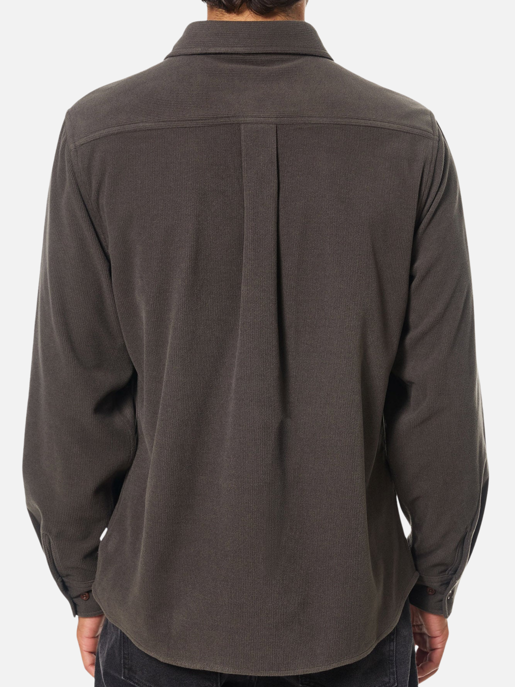 Katin Roland Shirt Lead Gray Men's LS Long Sleeve Textured Button-Up Overshirt Jacket For Men Athens GA Georgia Kempt Menswear Store Near Me