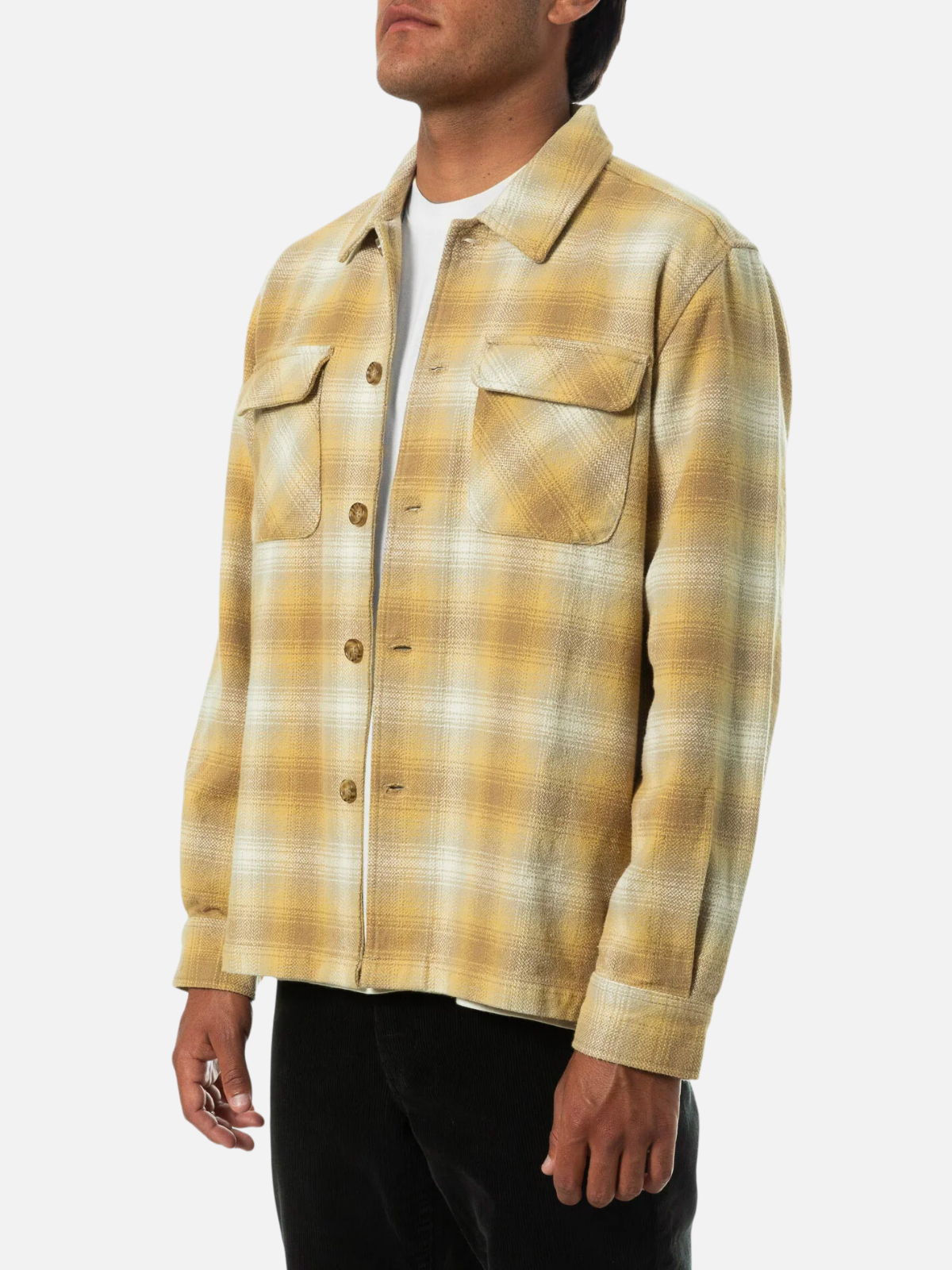 katin shiloh flannel ermine yellow gold white plaid heavyweight cotton over shirt jacket kempt athens ga georgia men's clothing store