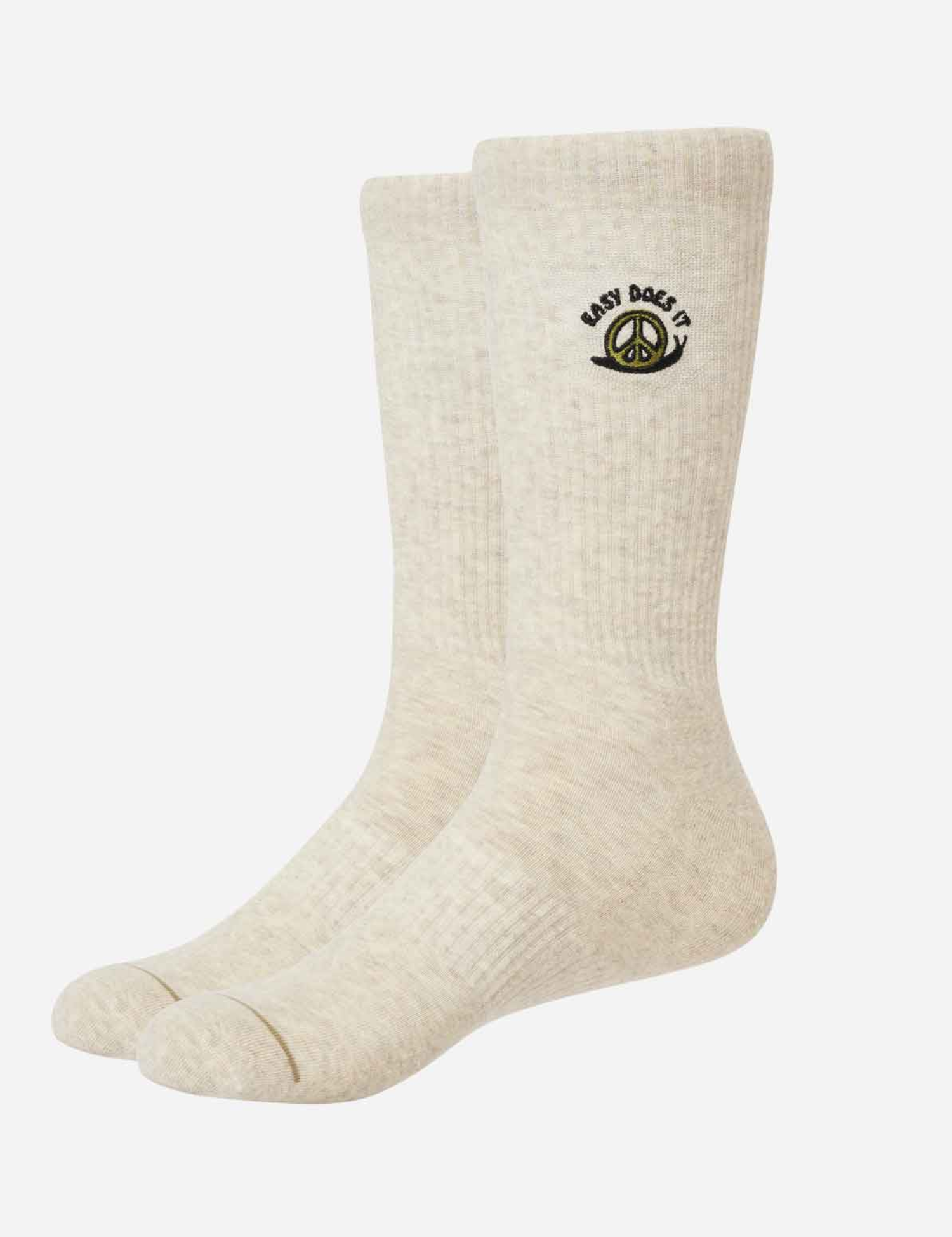 Katin Snail Sock Heather Oatmeal Mens embroidered sock athens georgia kempt clothing for guys