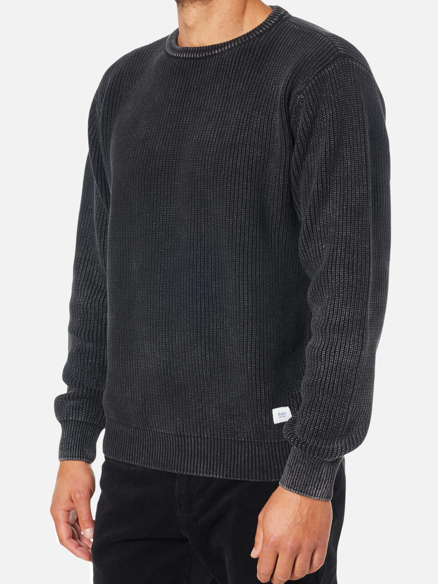 Katin Swell Sweater LS Long Sleeve Winter Fall Men’s Tops for Men Black Wash Knit Knitted Shirt Athens GA Georgia Kempt Menswear Store Near Me