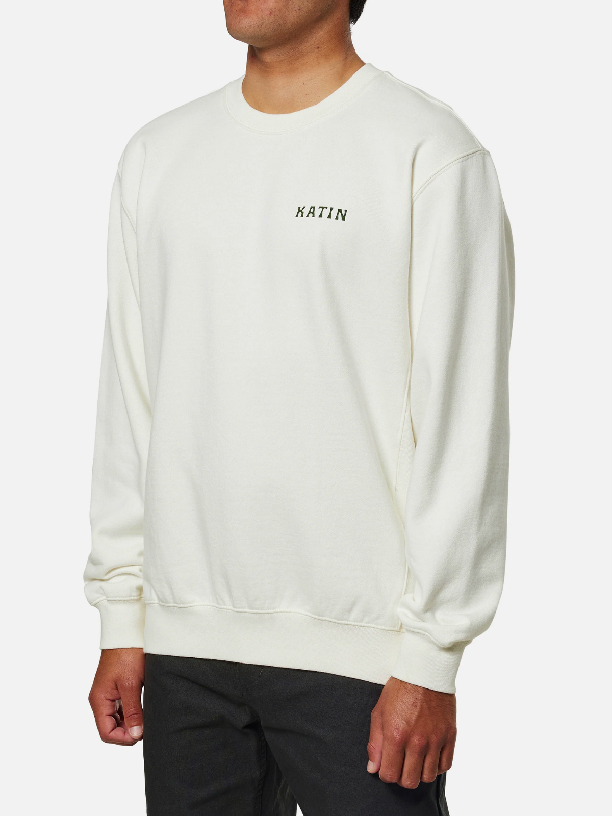 katin vista crewneck sweatshirt cotton polyester blend fleece white kempt athens ga georgia men's clothing store