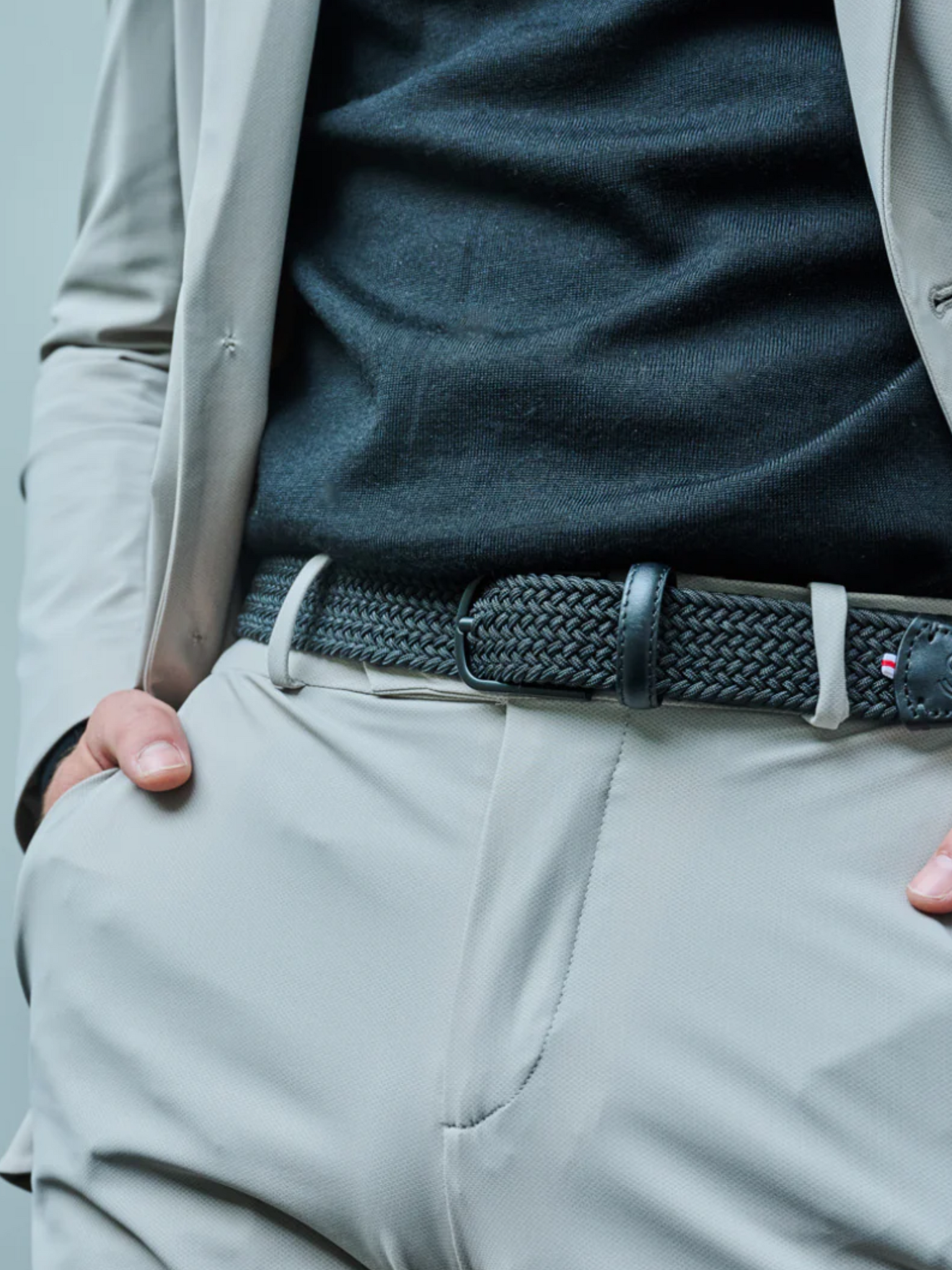 La Boucle Atlanta Black Leather Braided Belt Vegetable Tanned Leather Men’s Stretchy Elastic Belts Athens GA Georgia Kempt Menswear Store Near Me
