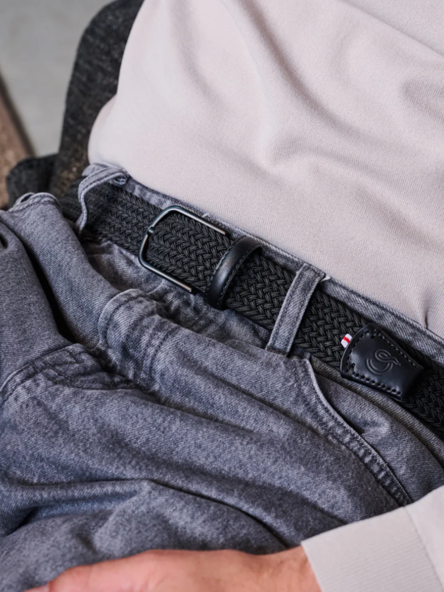 La Boucle Atlanta Black Leather Braided Belt Vegetable Tanned Leather Men’s Stretchy Elastic Belts Athens GA Georgia Kempt Menswear Store Near Me