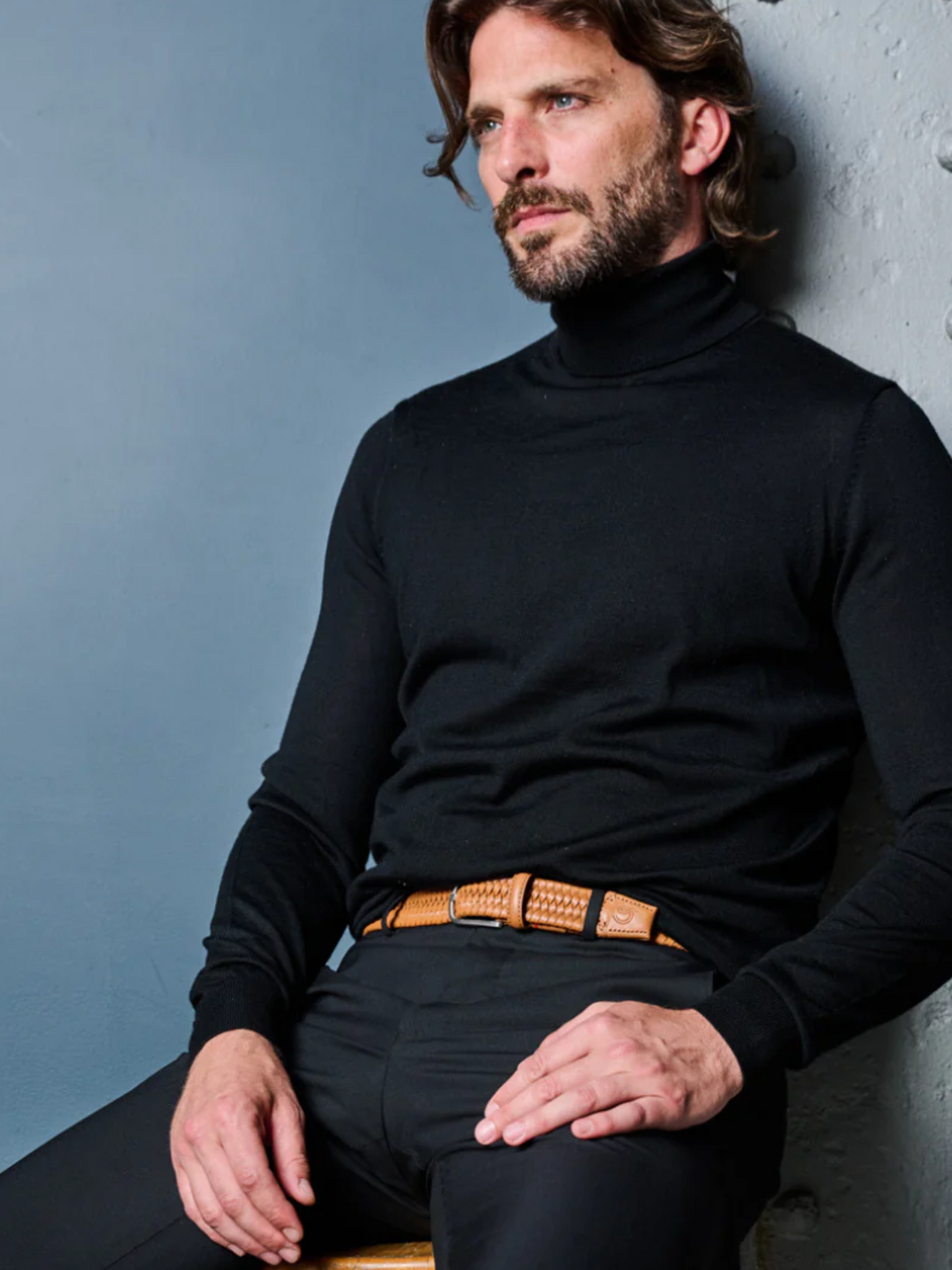 La Boucle The Napoli Italian Leather Camel Brown Braided Belt No Holes Stretchy Men’s Belts Athens GA Georgia Kempt Menswear Store Near Me