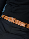 La Boucle The Napoli Italian Leather Camel Brown Braided Belt No Holes Stretchy Men’s Belts Athens GA Georgia Kempt Menswear Store Near Me