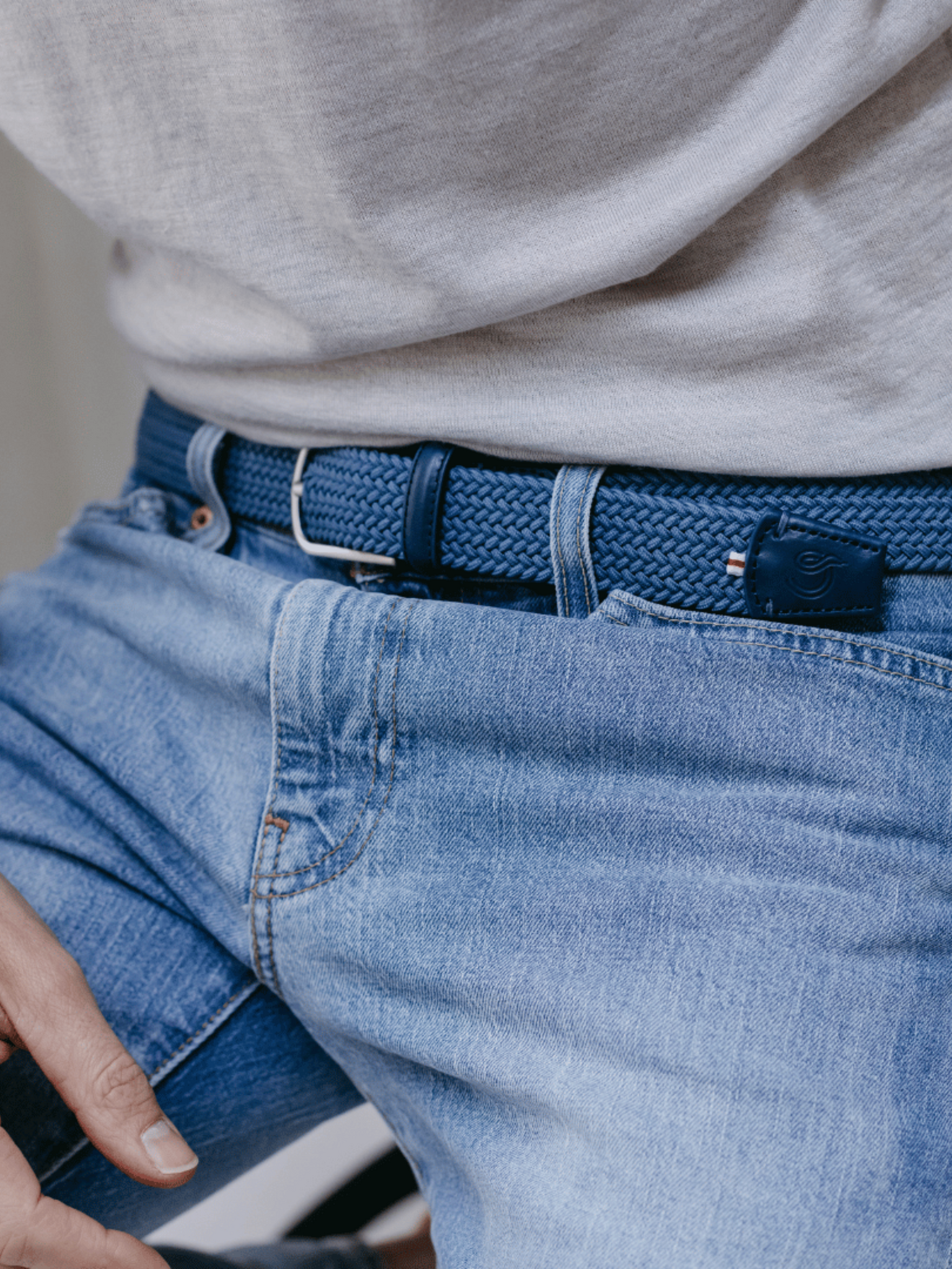 La Boucle Mono Belt Santorini China Blue Men’s Belts Belt Adjustable Woven Athens GA Georgia Kempt Menswear Store Near Me