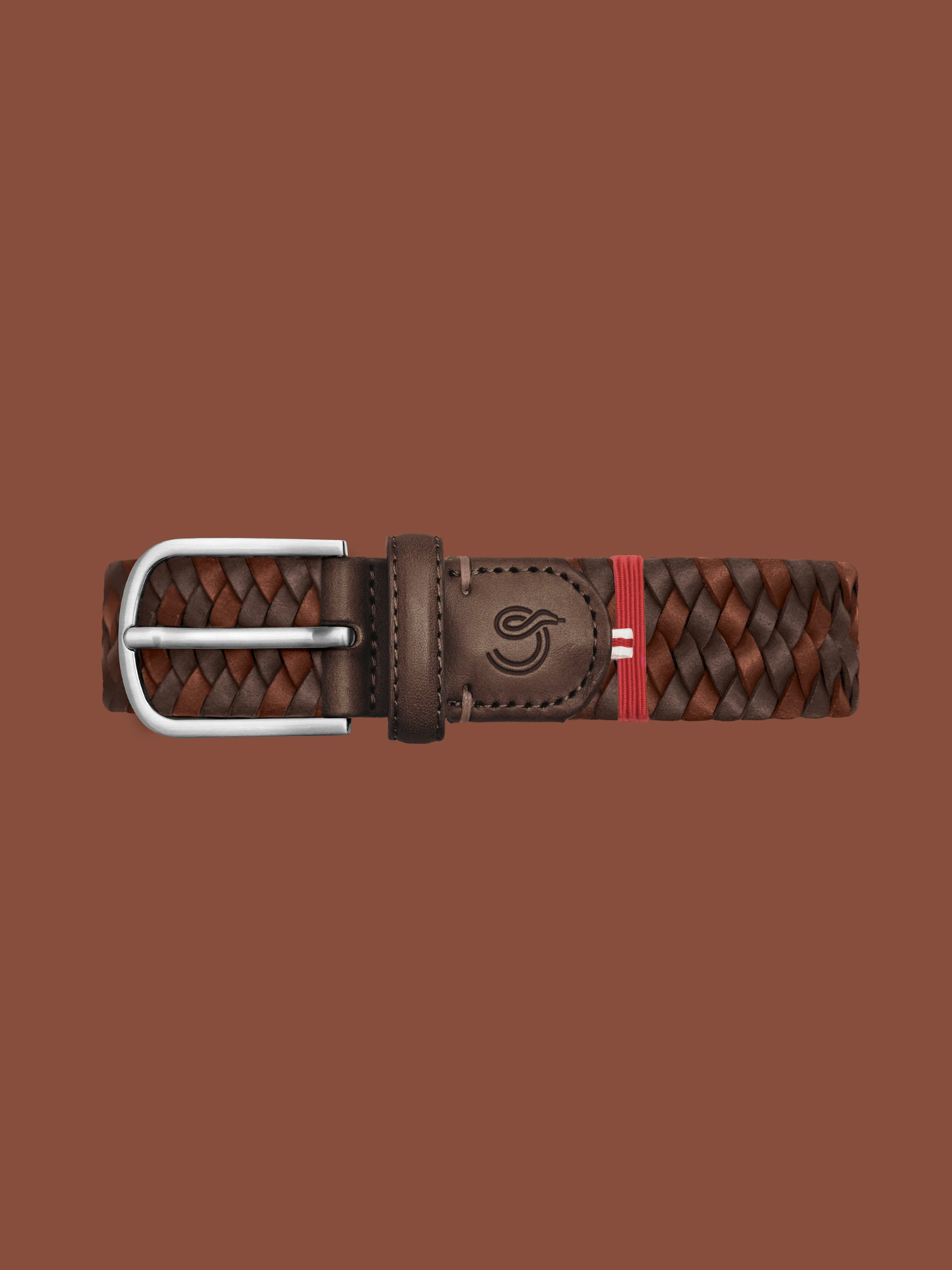La Boucle Bologna Stretch Leather Belt - Brown Multi