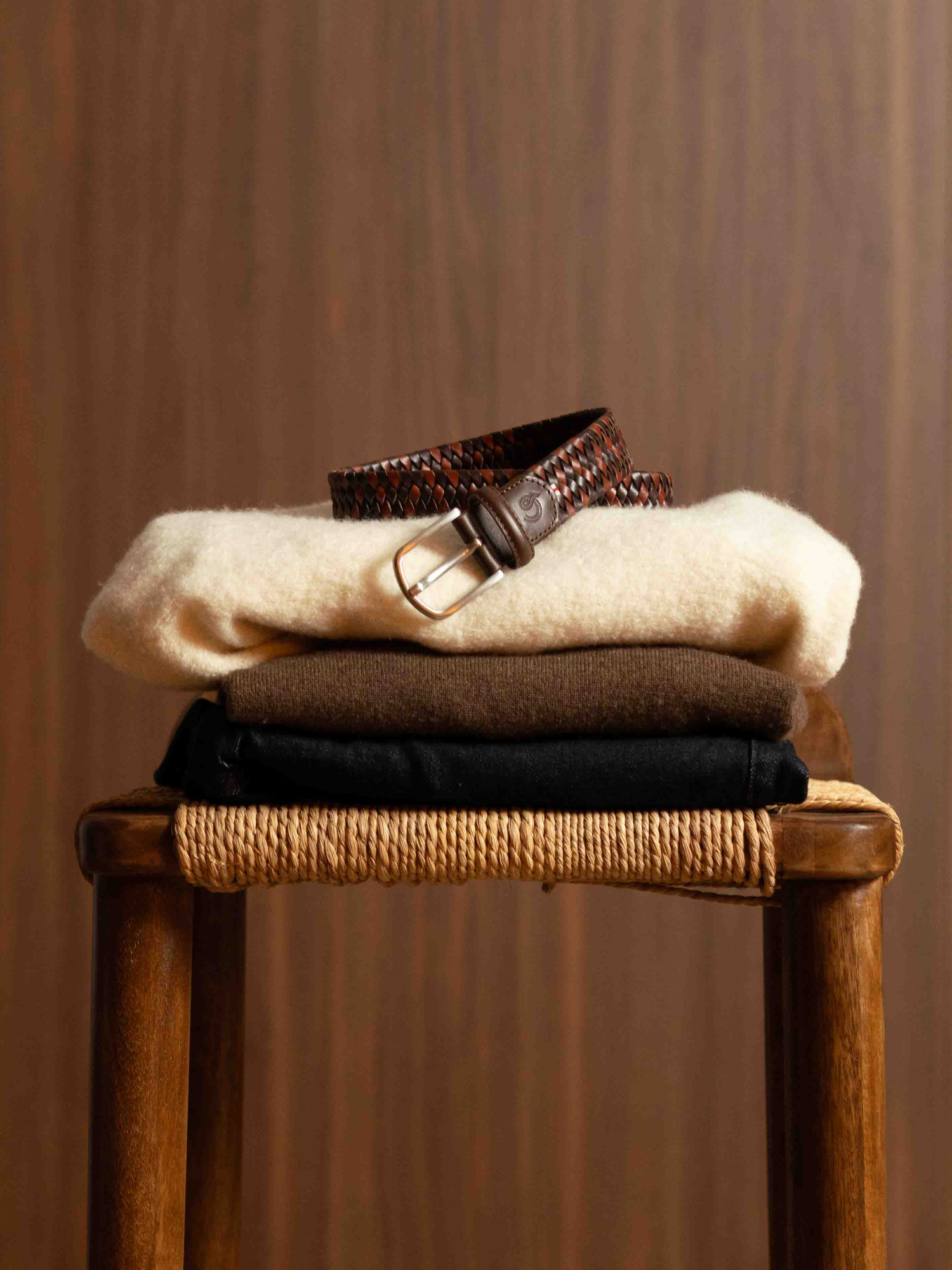 La Boucle Bologna Stretch Leather Belt - Brown Multi