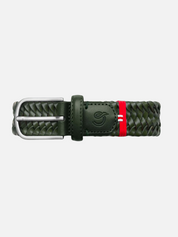 Genoa Stretch Leather Belt - Green