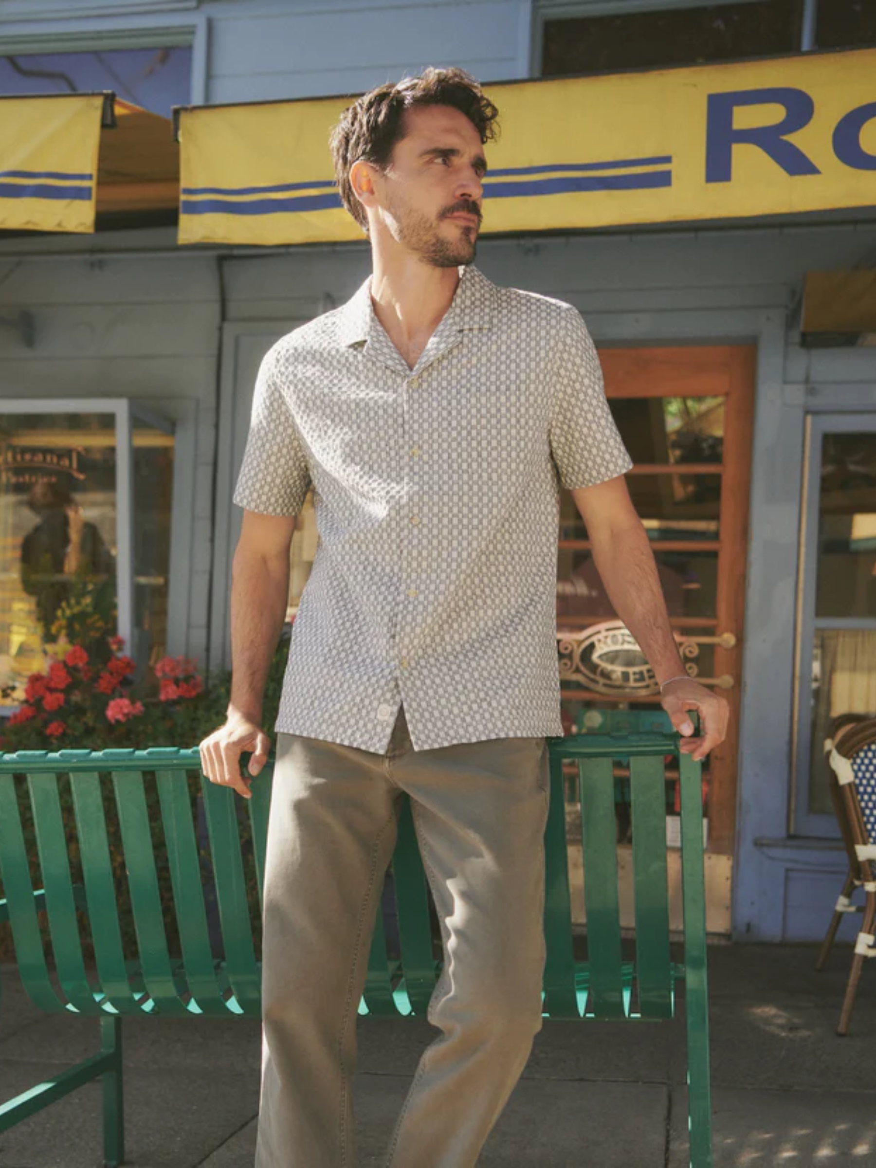 Marine Layer Landon Checkered Resort Shirt Vintage Indigo Men's Casual Collared Button Down For Men Athens GA Georgia Kempt Menswear Store Near Me