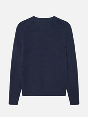 Les Deux Alvin Waffle Crewneck Knitted Sweater Embroidery Knit Dark Navy Blue Fall Winter Men’s Tops for Men Athens GA Georgia Kempt Menswear Store Near Me