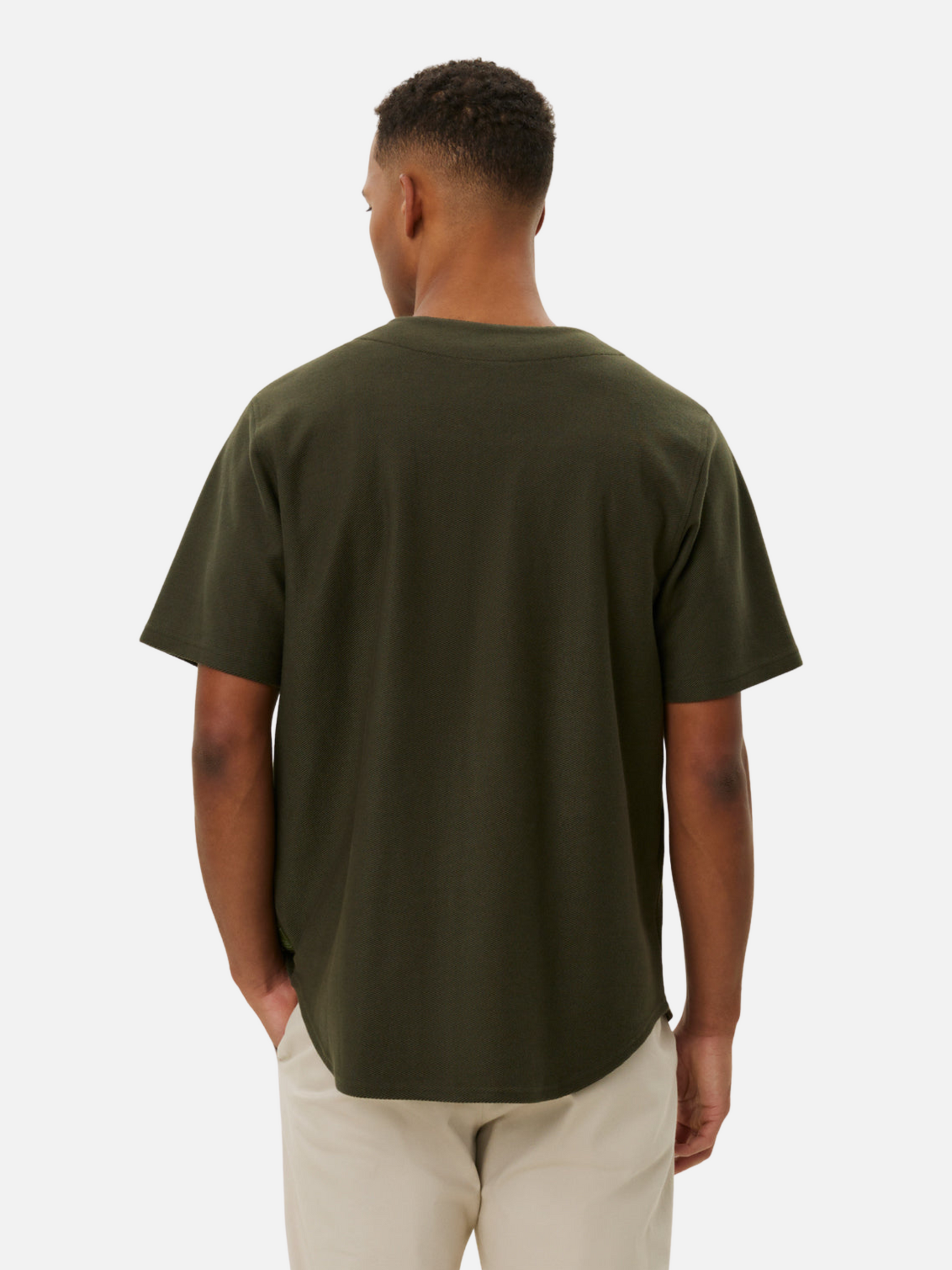 Les Deux Barry Baseball Jersey Shirt Forest Green Men’s Button Up Casual Top for Men Athens GA Georgia Kempt Menswear Store Near Me