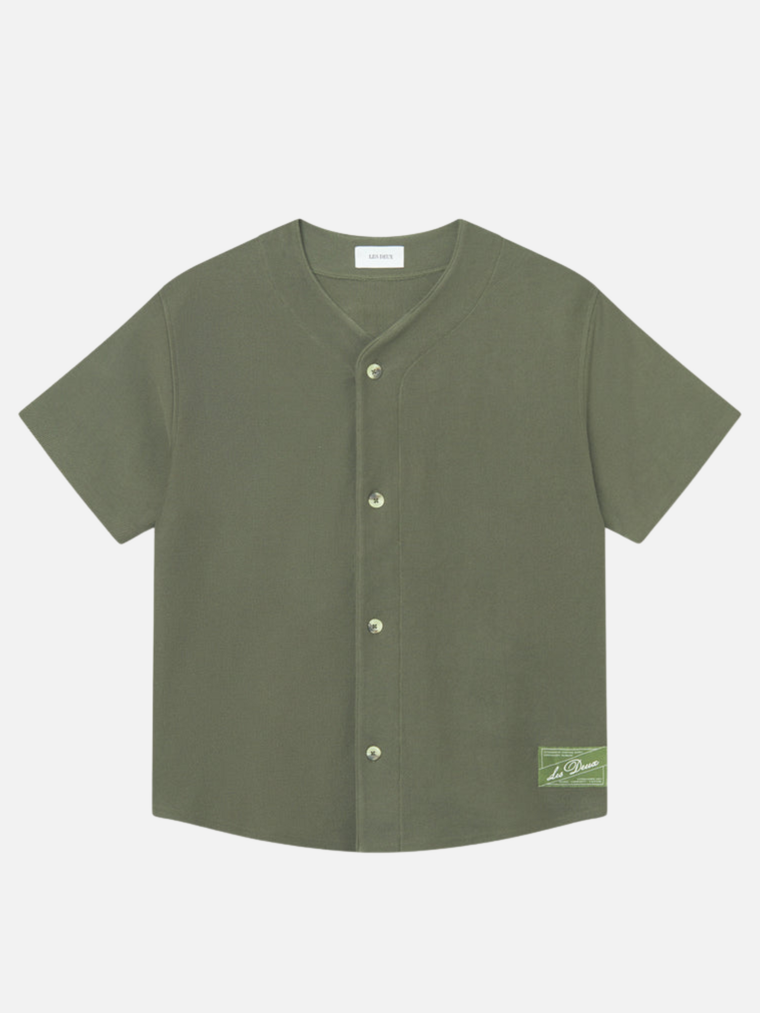 Les Deux Barry Baseball Jersey Shirt Forest Green Men’s Button Up Casual Top for Men Athens GA Georgia Kempt Menswear Store Near Me
