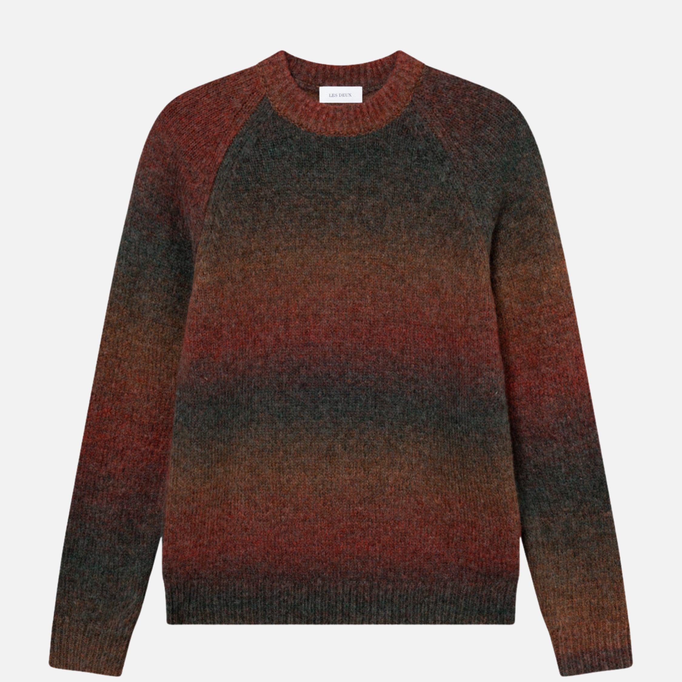 Les Deux Brad Gradient Knit Jumper Dark Clay Orange LS Long Sleeve Soft Knit Men’s Fall Winter Sweater Athens GA Georgia Kempt Menswear Store Near Me