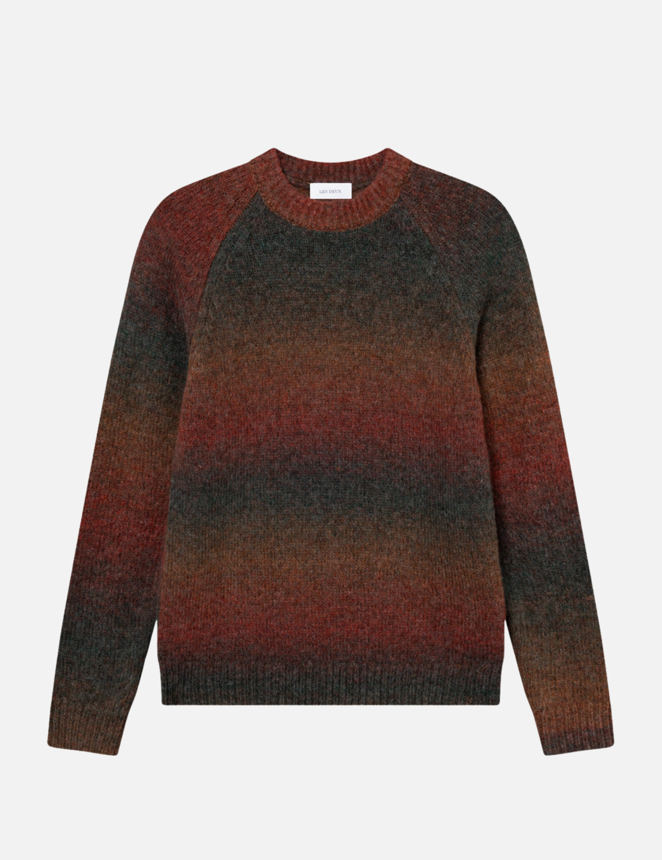 Les Deux Brad Gradient Knit Jumper Dark Clay Orange LS Long Sleeve Soft Knit Men’s Fall Winter Sweater Athens GA Georgia Kempt Menswear Store Near Me