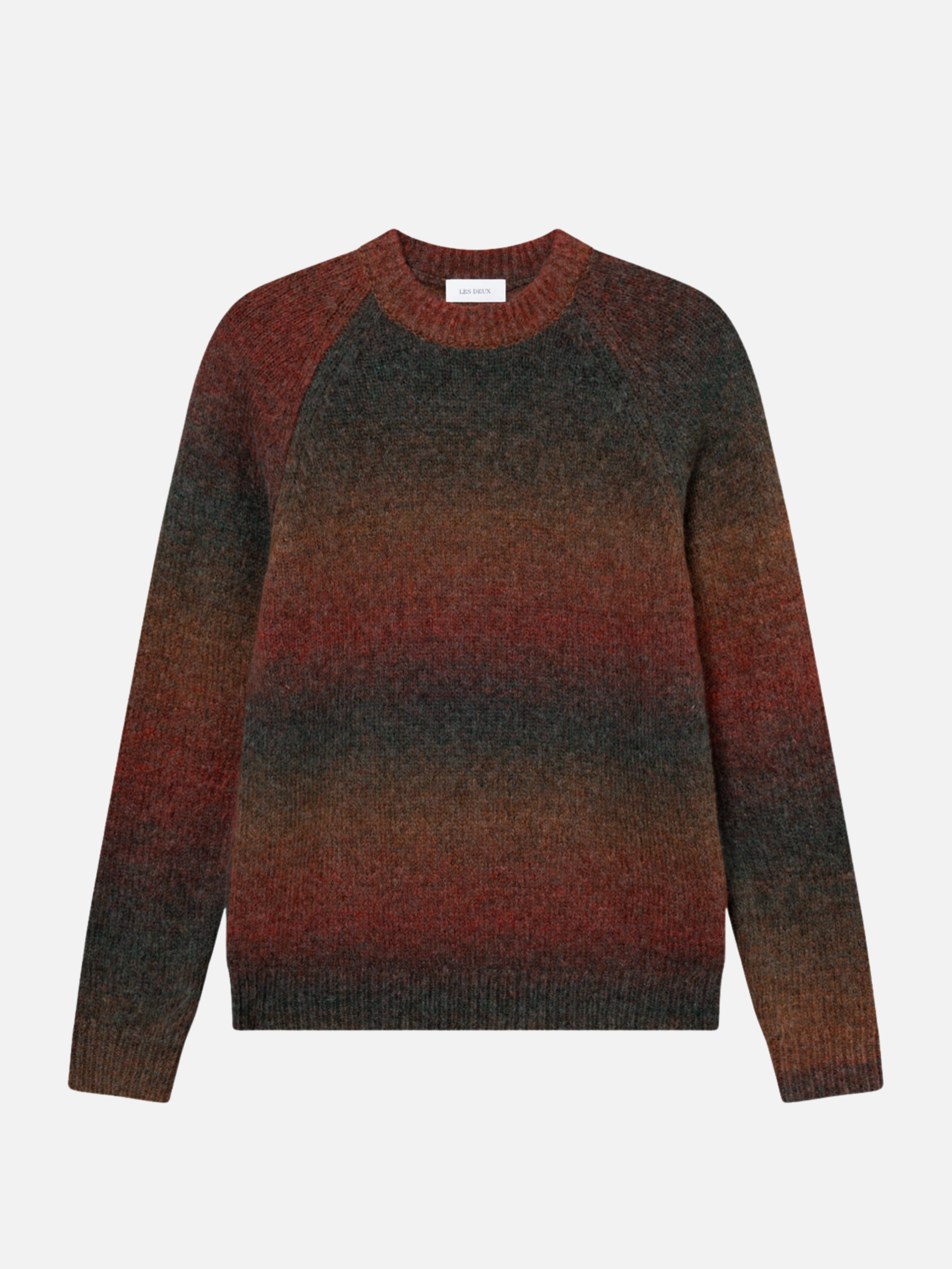 Les Deux Brad Gradient Knit Jumper Dark Clay Orange LS Long Sleeve Soft Knit Men’s Fall Winter Sweater Athens GA Georgia Kempt Menswear Store Near Me