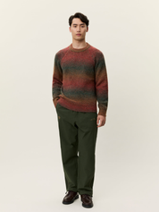 Les Deux Brad Gradient Knit Jumper Dark Clay Orange LS Long Sleeve Soft Knit Men’s Fall Winter Sweater Athens GA Georgia Kempt Menswear Store Near Me