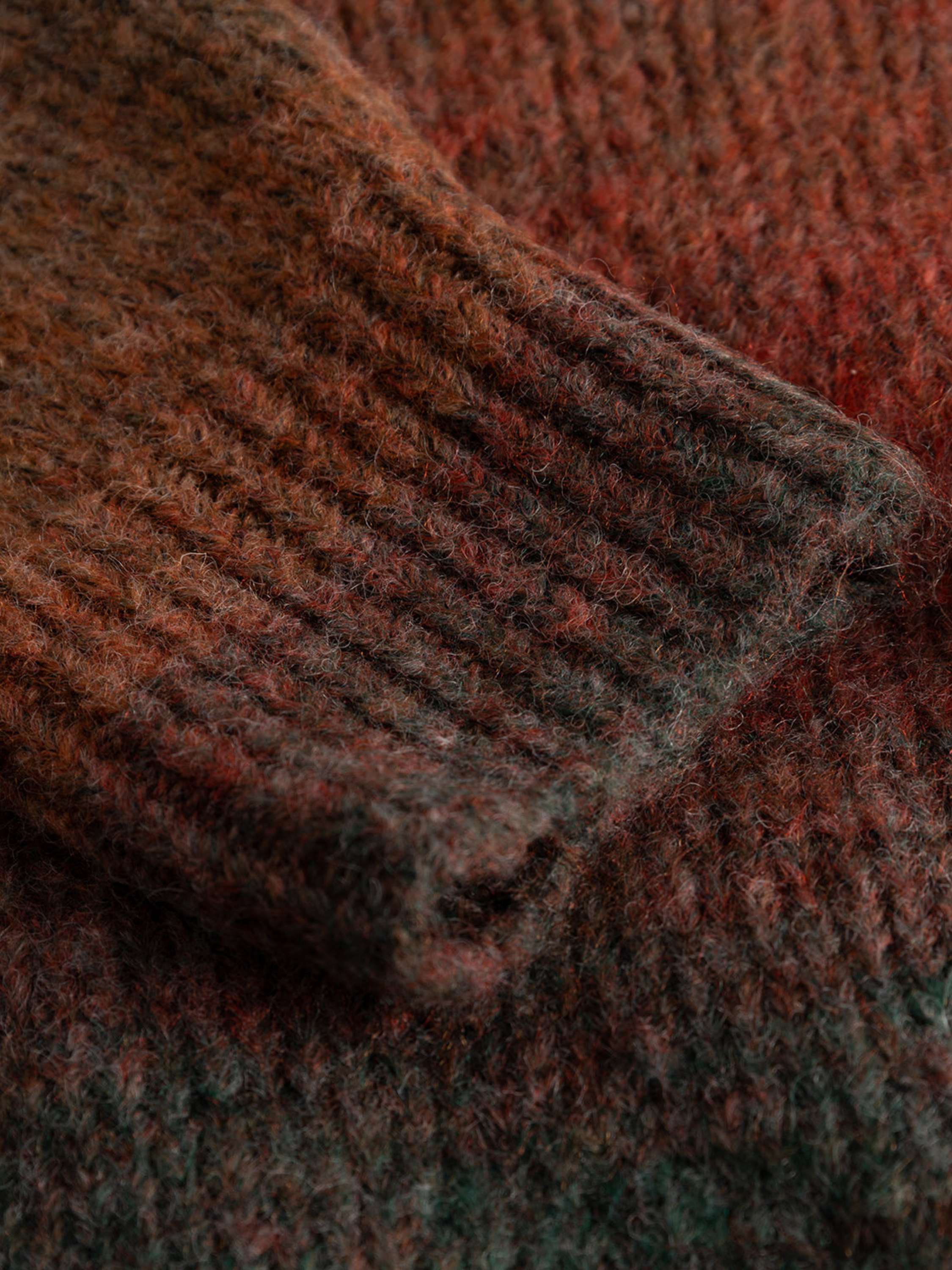 Les Deux Brad Gradient Knit Jumper Dark Clay Orange LS Long Sleeve Soft Knit Men’s Fall Winter Sweater Athens GA Georgia Kempt Menswear Store Near Me