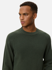 Les Deux Roundneck Knit Knitted Men’s Tops for Men Knitwear Duffel Bag Green Embroidered Chain Stitch LS Long Sleeve Fall Winter Sweater Jumper Athens GA Georgia Kempt Menswear Store Near Me