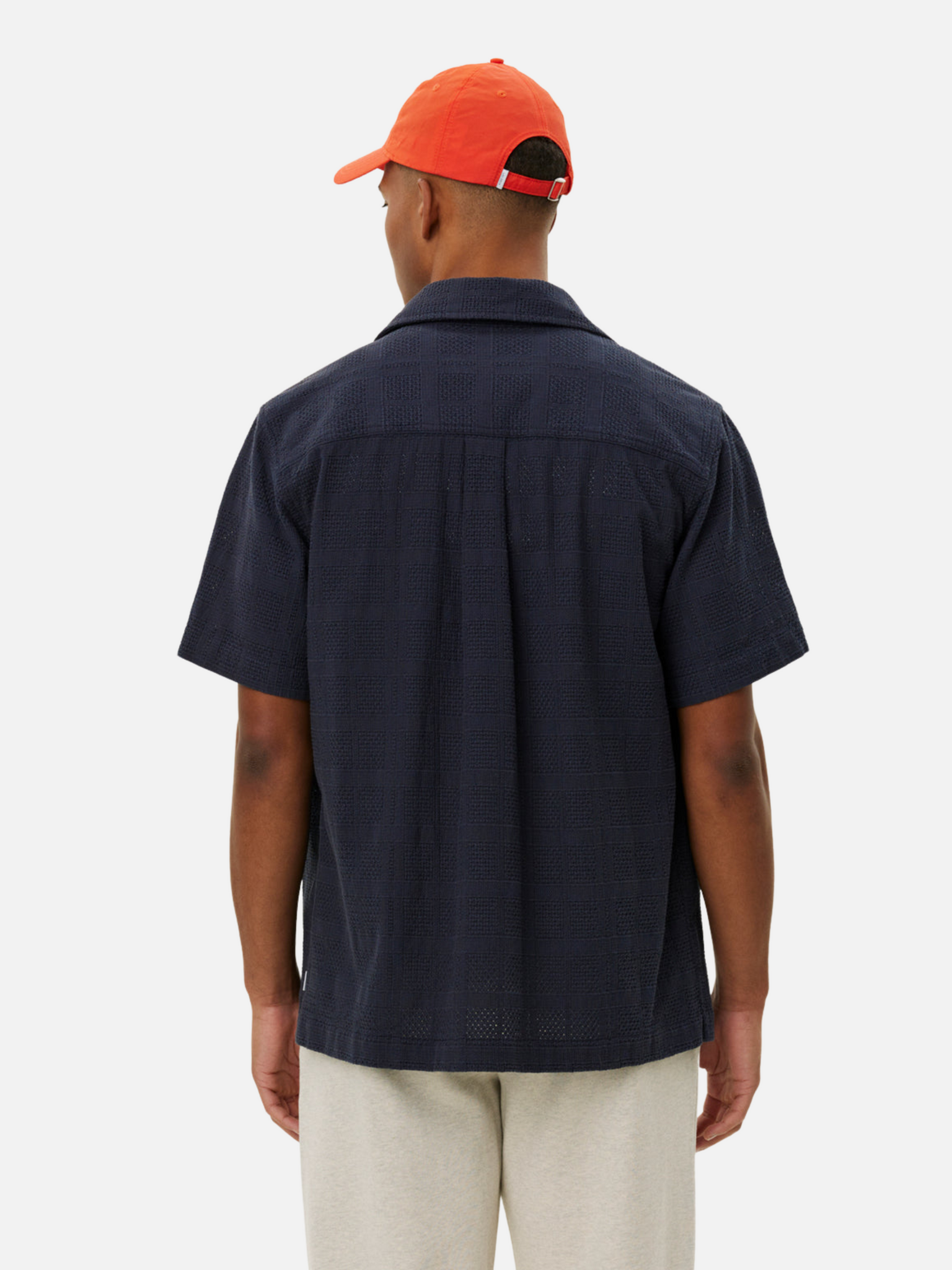 Les Deux Charlie Shirt Dark Navy Blue SS Collared Shirt Sleeve Button Up Top for Men Athens GA Georgia Kempt Menswear Store Near Me 