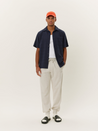Les Deux Charlie Shirt Dark Navy Blue SS Collared Shirt Sleeve Button Up Top for Men Athens GA Georgia Kempt Menswear Store Near Me 